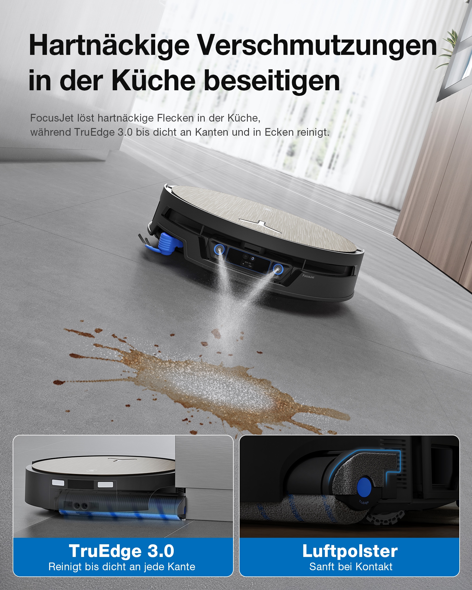 ECOVACS Nass-Trocken-Saugroboter »DEEBOT X12S, inkl. OmniCyclone Station« 27.000 Pa + 53 AW Saugleistung, 27cm Wischrolle