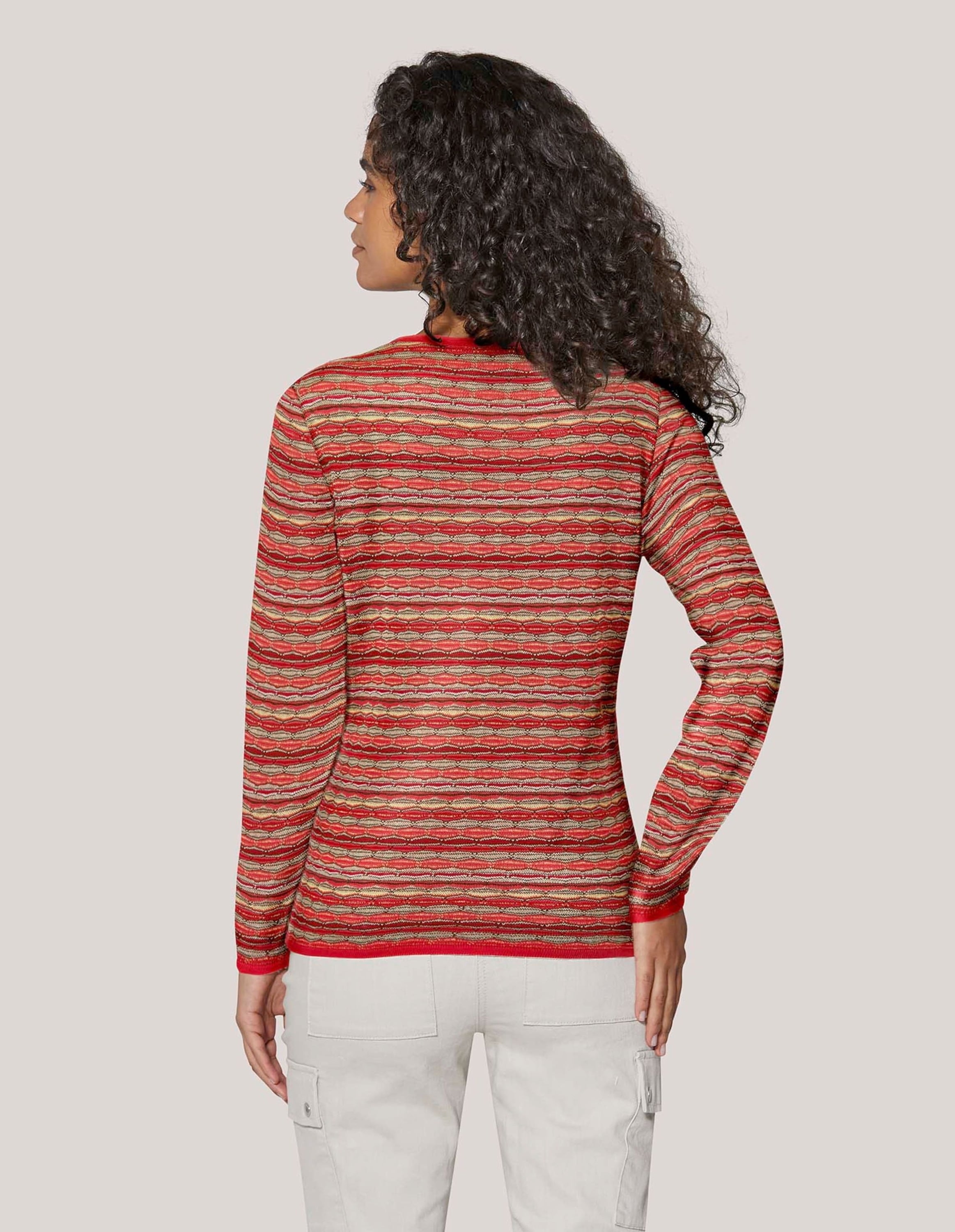 MADELEINE Strickjacke »Strickjacke Schmale Strickjacke mit mehrfarbigem Streifenmuster«