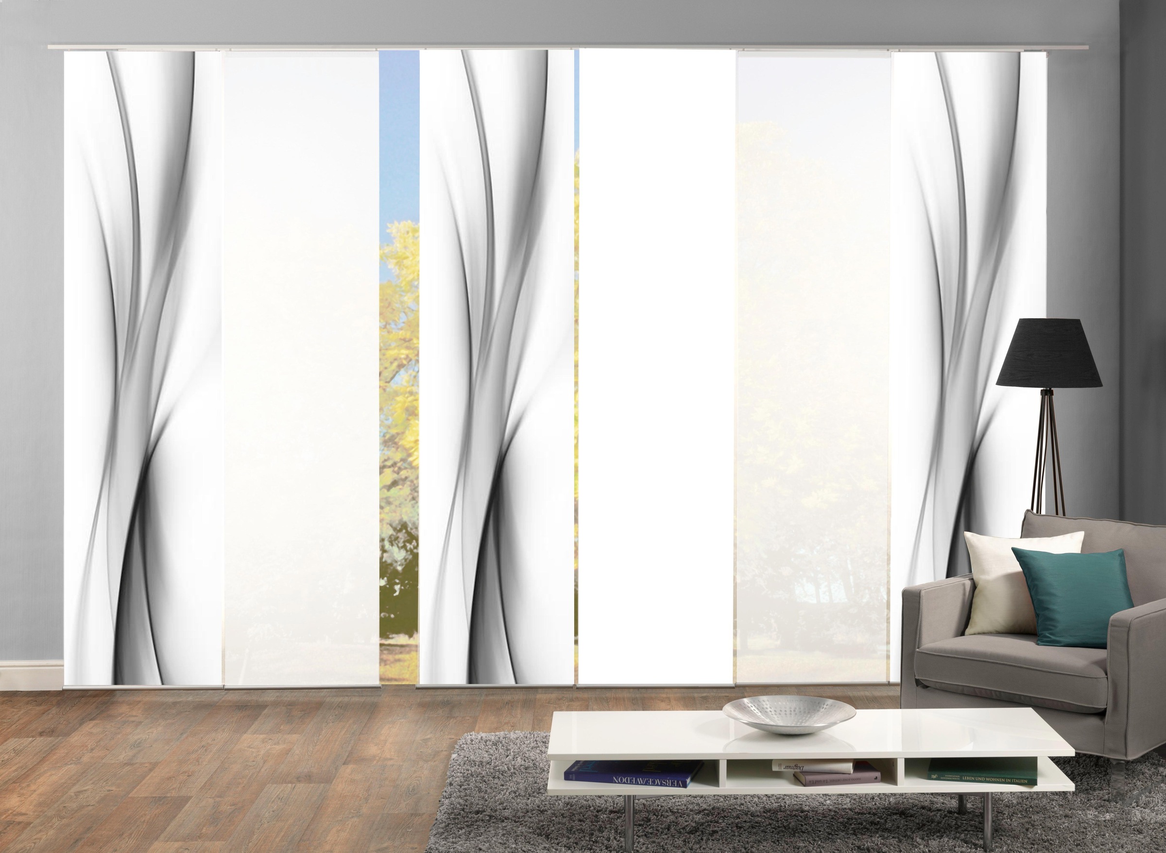 HOME WOHNIDEEN Schiebegardine "UFA" Klettband 6 Stk. tlg. HxB: 245x60, inkl günstig online kaufen