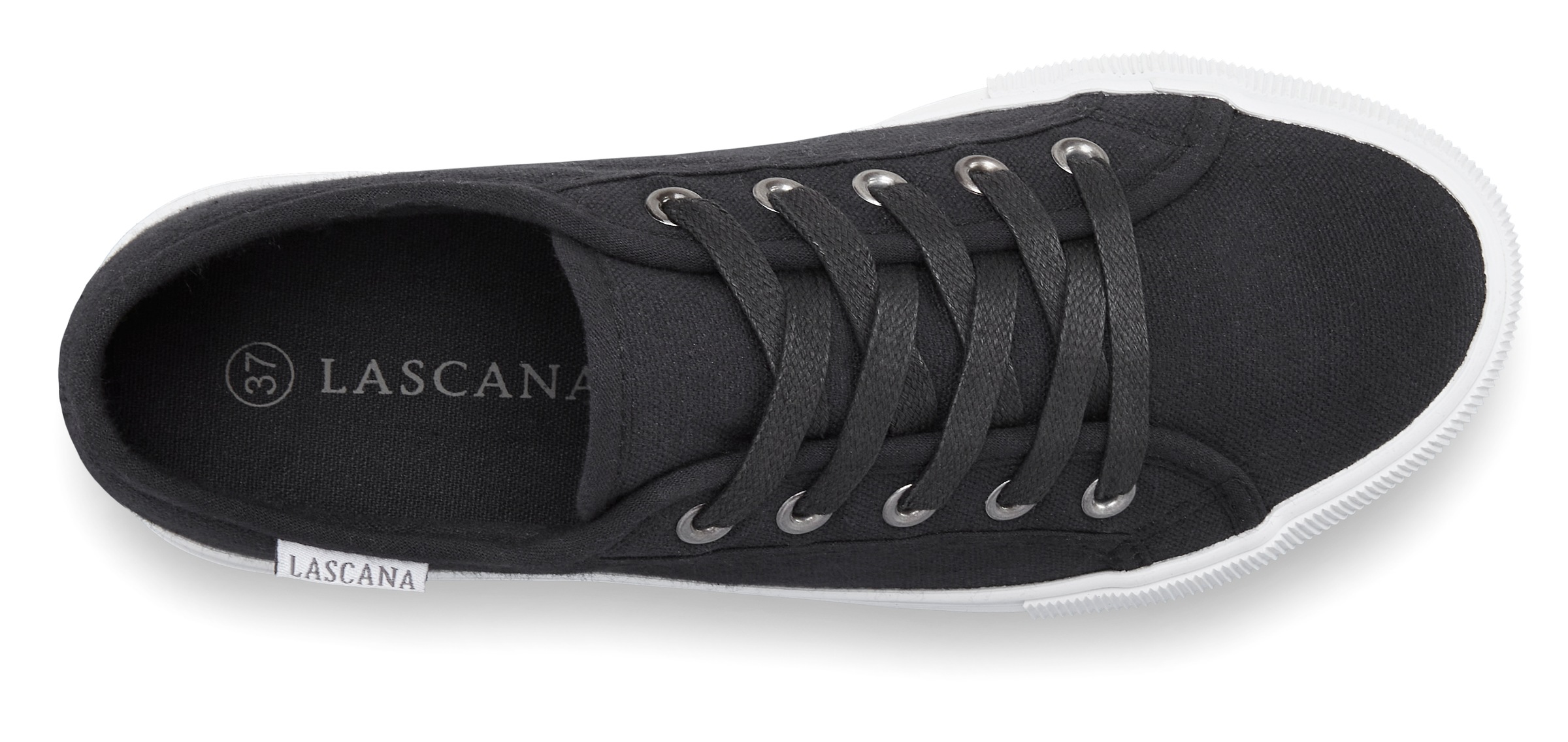LASCANA Women's Platform Sneaker Black Size 41 3