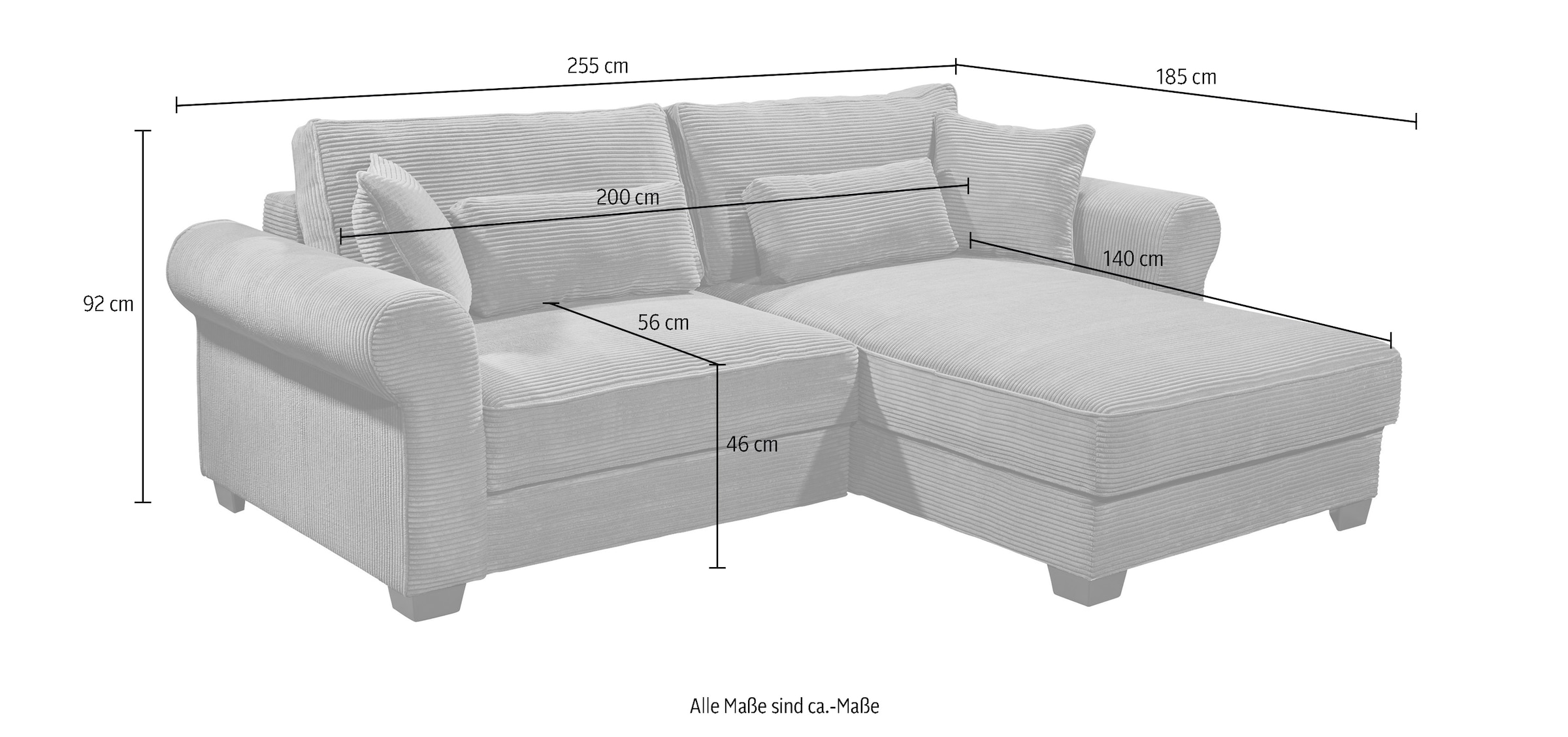 ED EXCITING DESIGN 2-Sitzer »Angelina«, frei im Raum stellbar, mit Bettkasten, mit Schlaffunktion