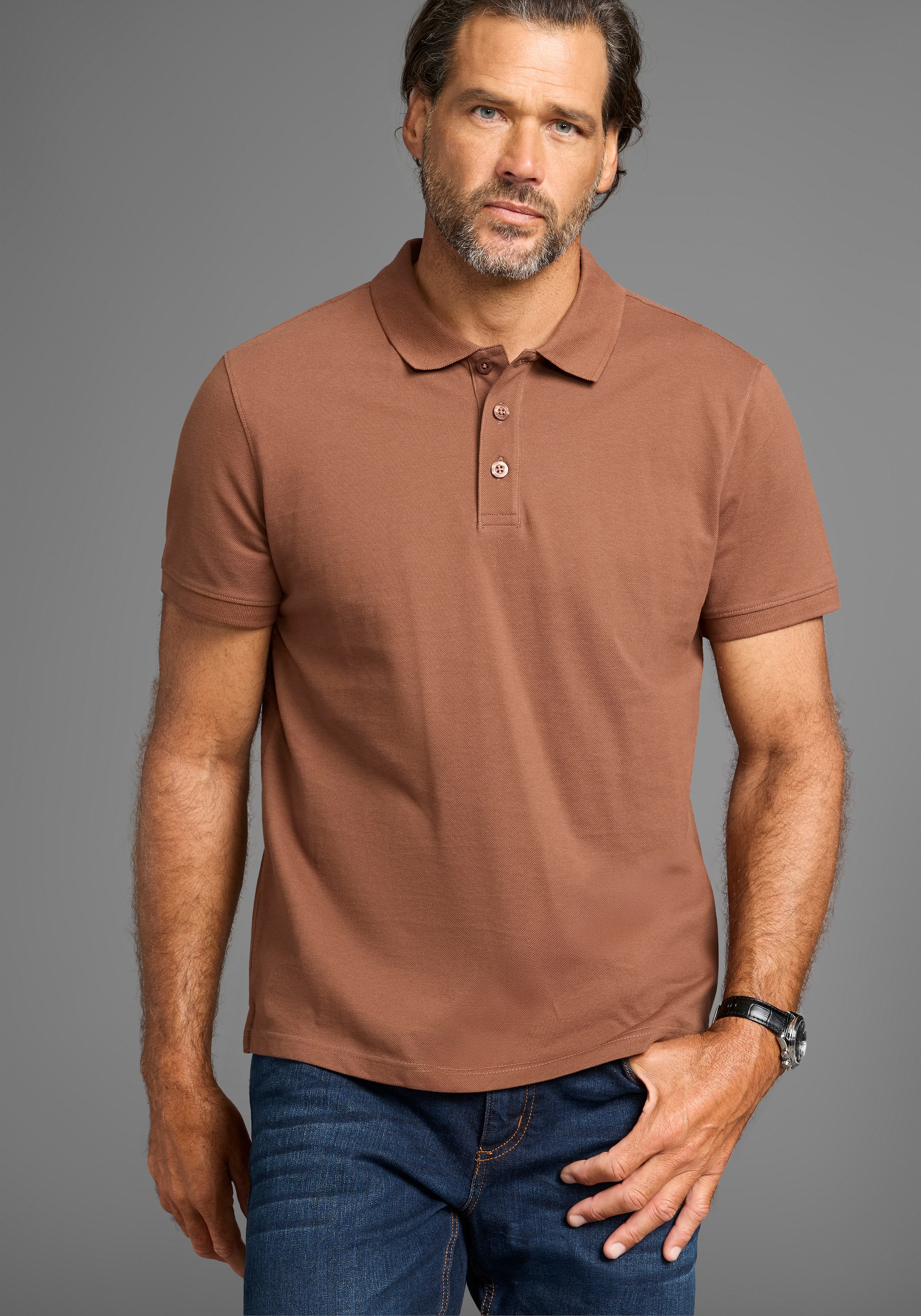 Man's World Poloshirt, (2-er Pack), in tollen Farbkombinationen