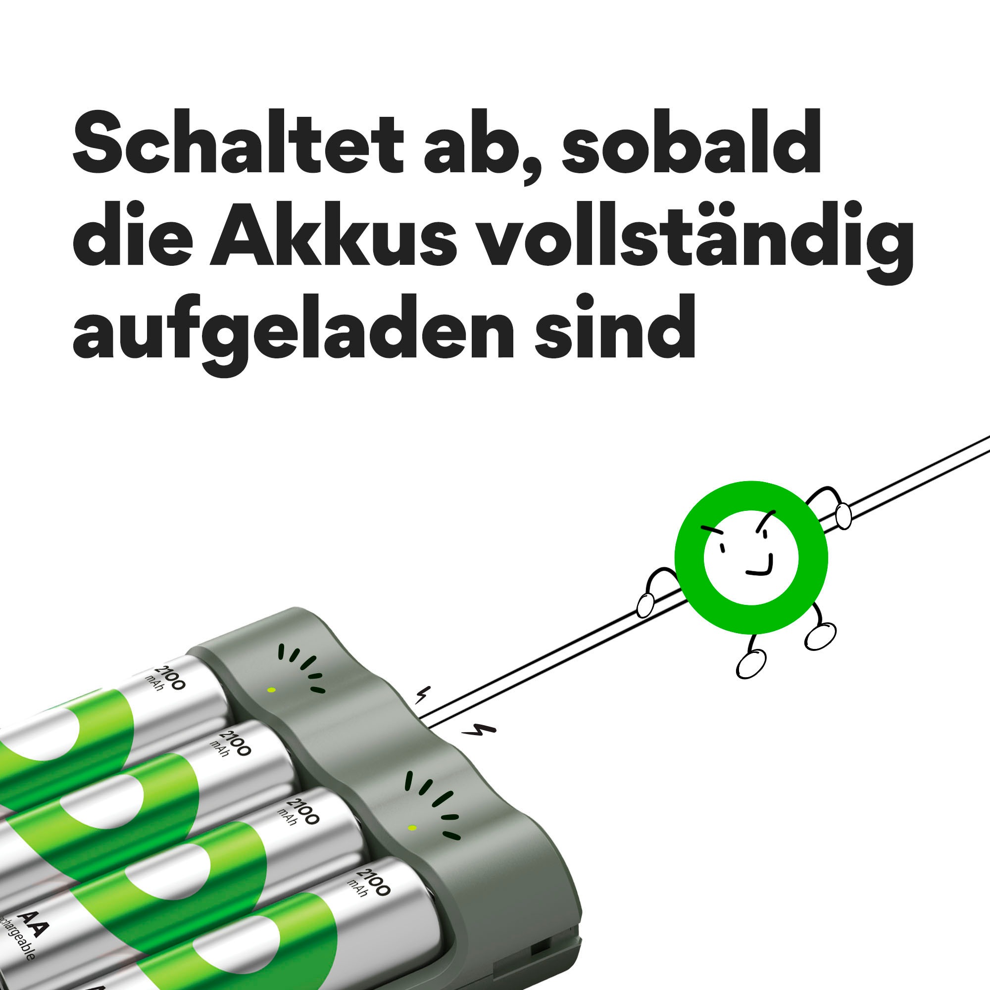 GP Batteries Batterie-Ladegerät »Free Charger B441U + 4x 2100mAh AA«