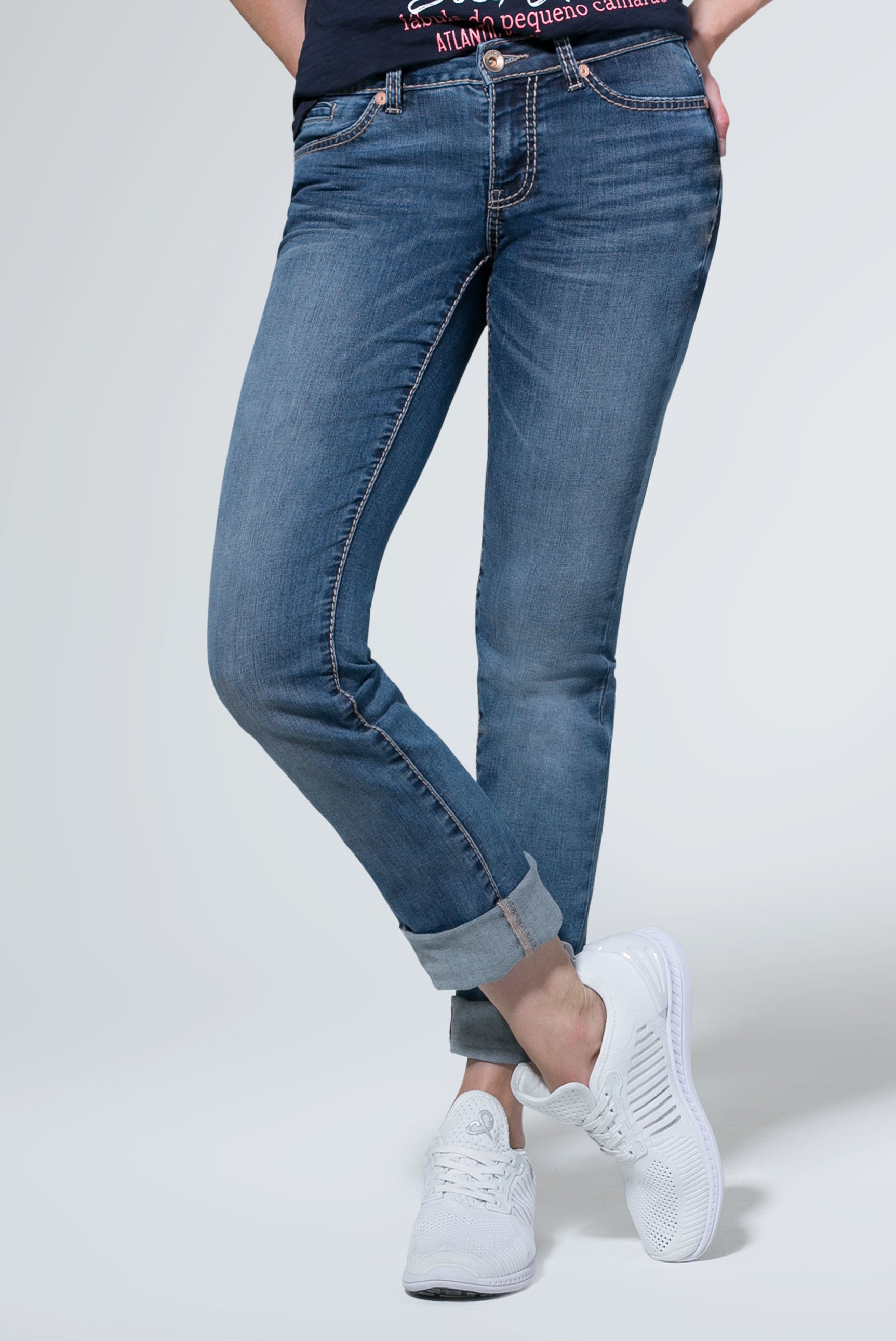 Regular-fit-Jeans, mit Turn-Up Saum