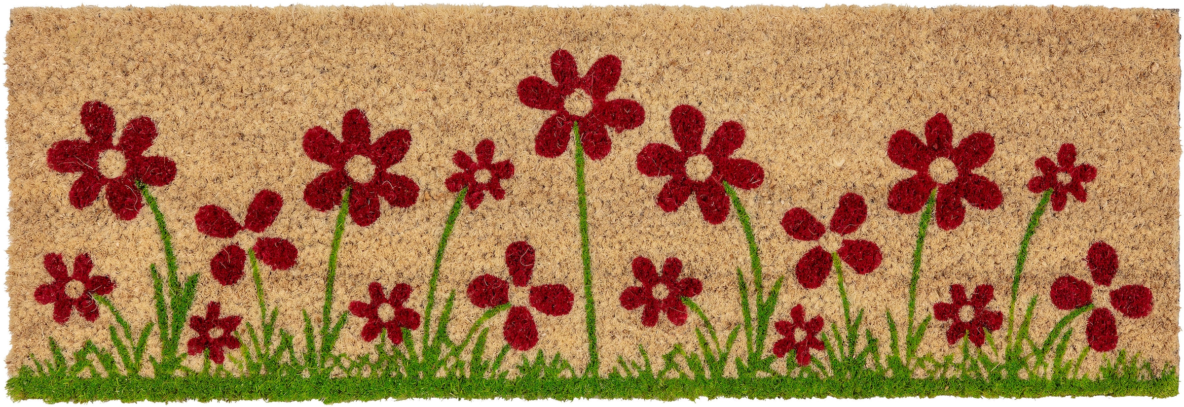 ASTRA Fußmatte "Coco Style 014" rechteckig 14 mm Höhe Türmatte, Kokos, farbig, Blumenwiese, rutschfest