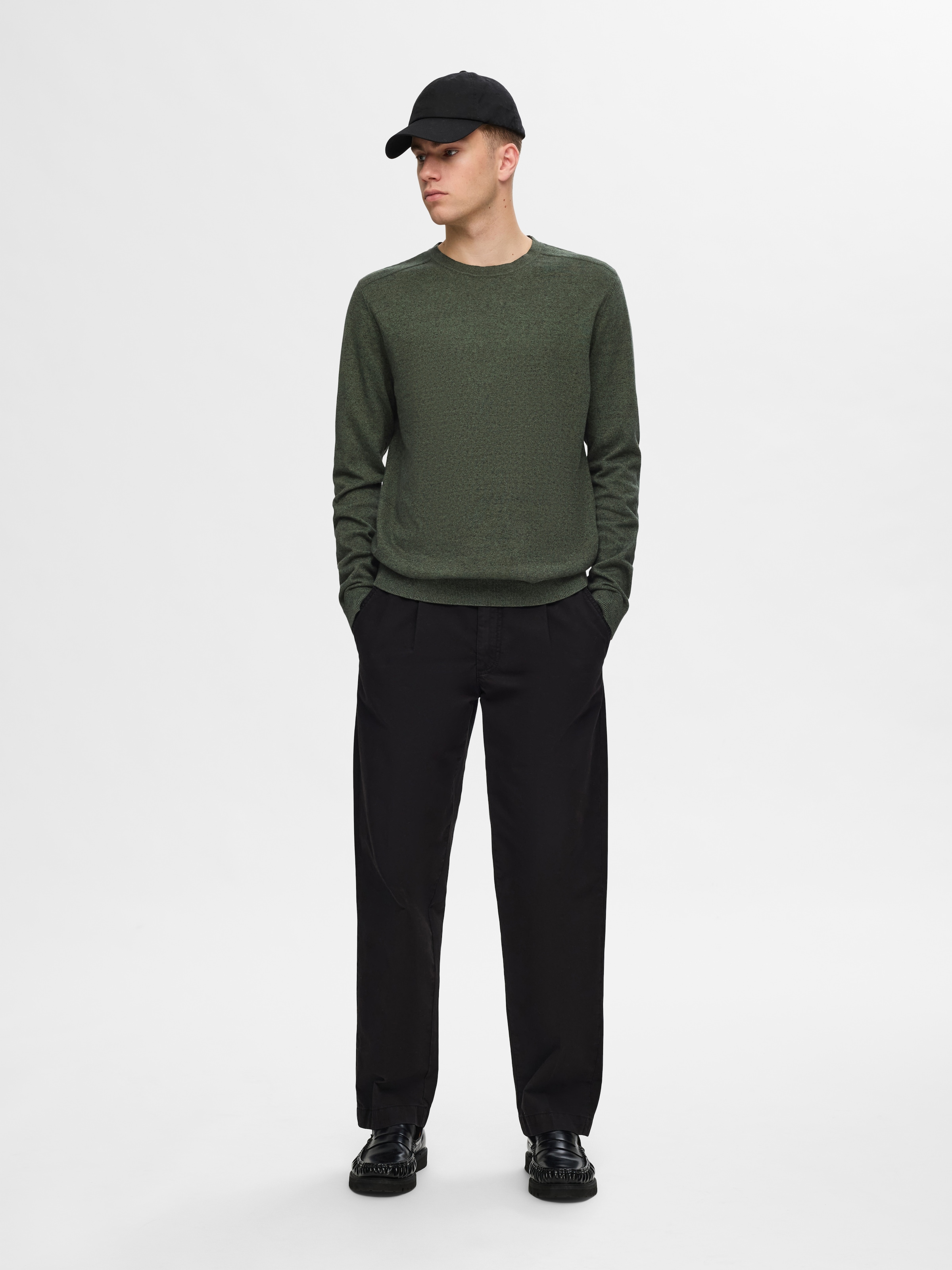 SELECTED HOMME Strickpullover »SLHBERG CREW NECK NOOS«
