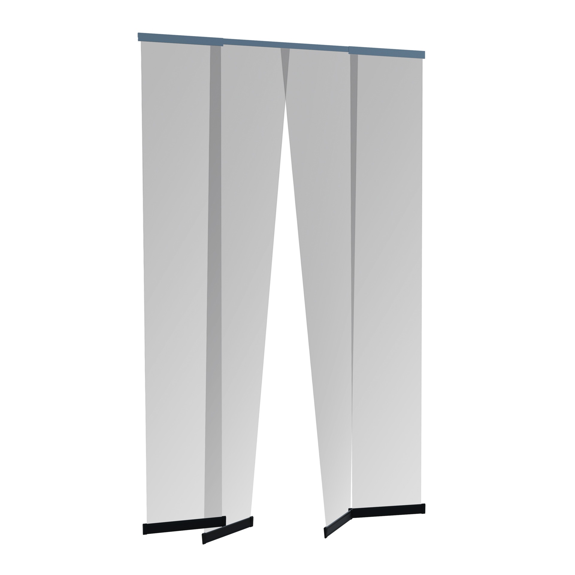 Windhager Insektenschutz-Vorhang "Teleskop aus UV-beständigem Polyestergewebe, Fliegengitter Vorhang" Lamellenvorhang, Türvorhang, 120 x 250 cm, anthrazit, ohne bohren