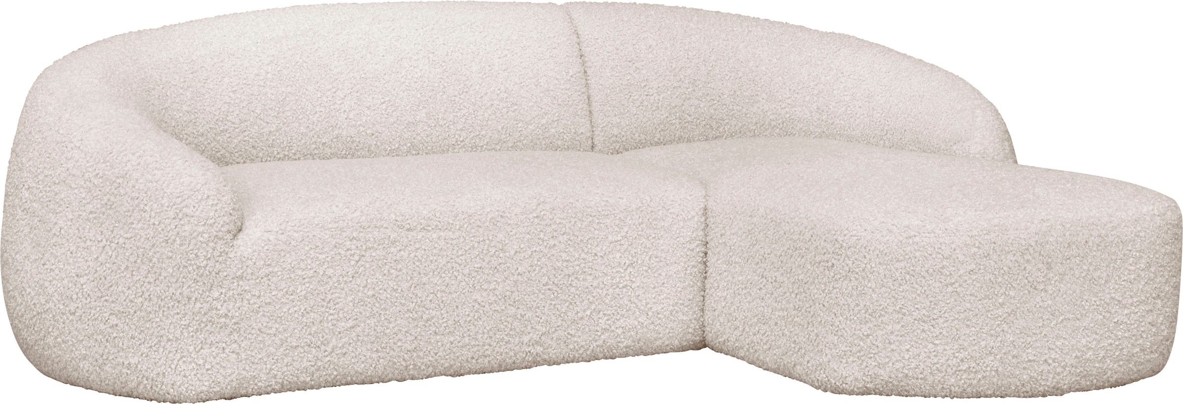 LeGer Home by Lena Gercke Ecksofa »YANI L-Form, Designersofa, organische Form, Maße B/T/H: 255/170/81 cm«, mit Wellenunterfederung, auch in Bouclé, Recamiere rechts/links