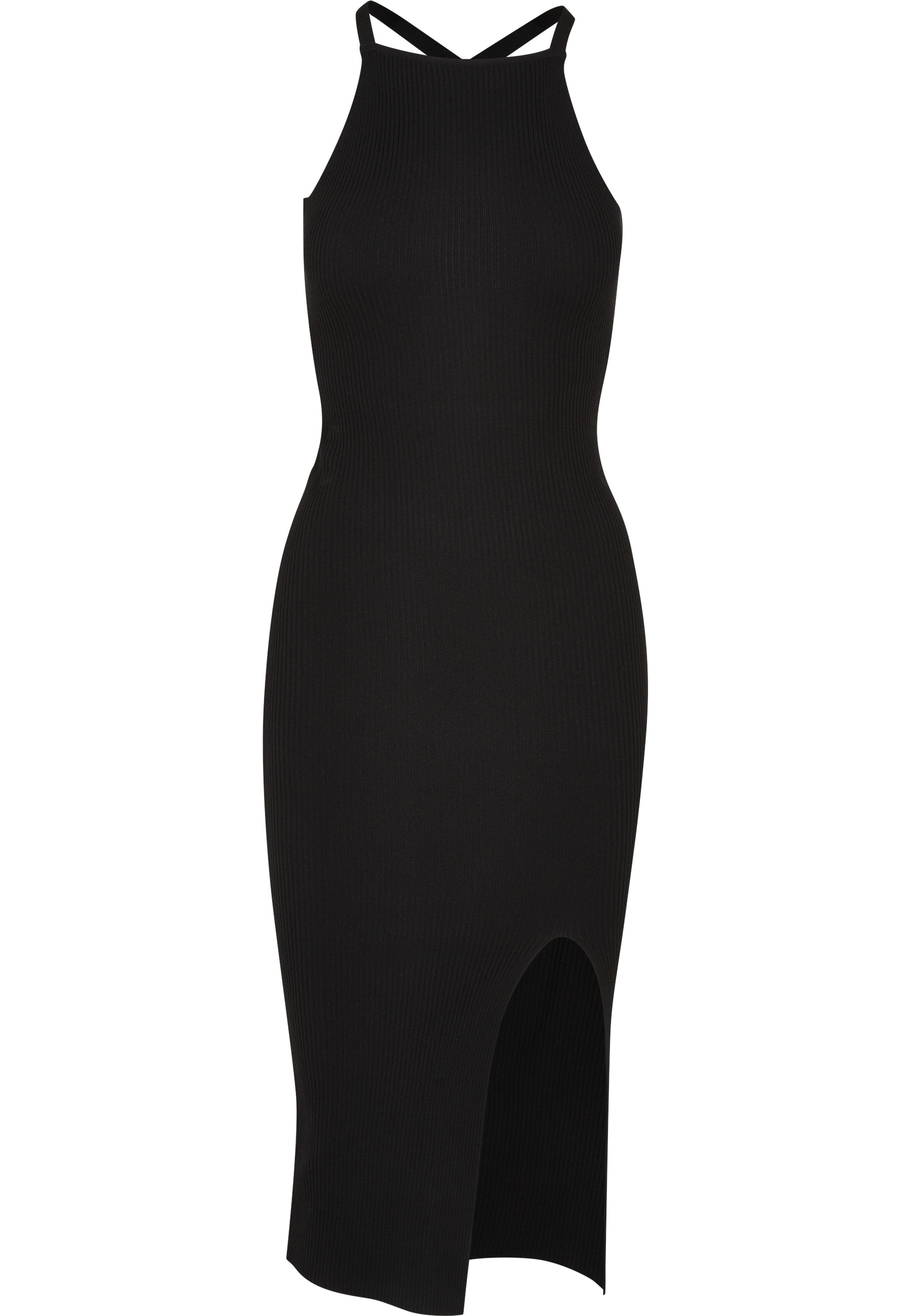 URBAN CLASSICS Shirtkleid »Urban Classics Damen Ladies Midi Rib Knit Crossed Back Dress« 1 Stk. tlg.