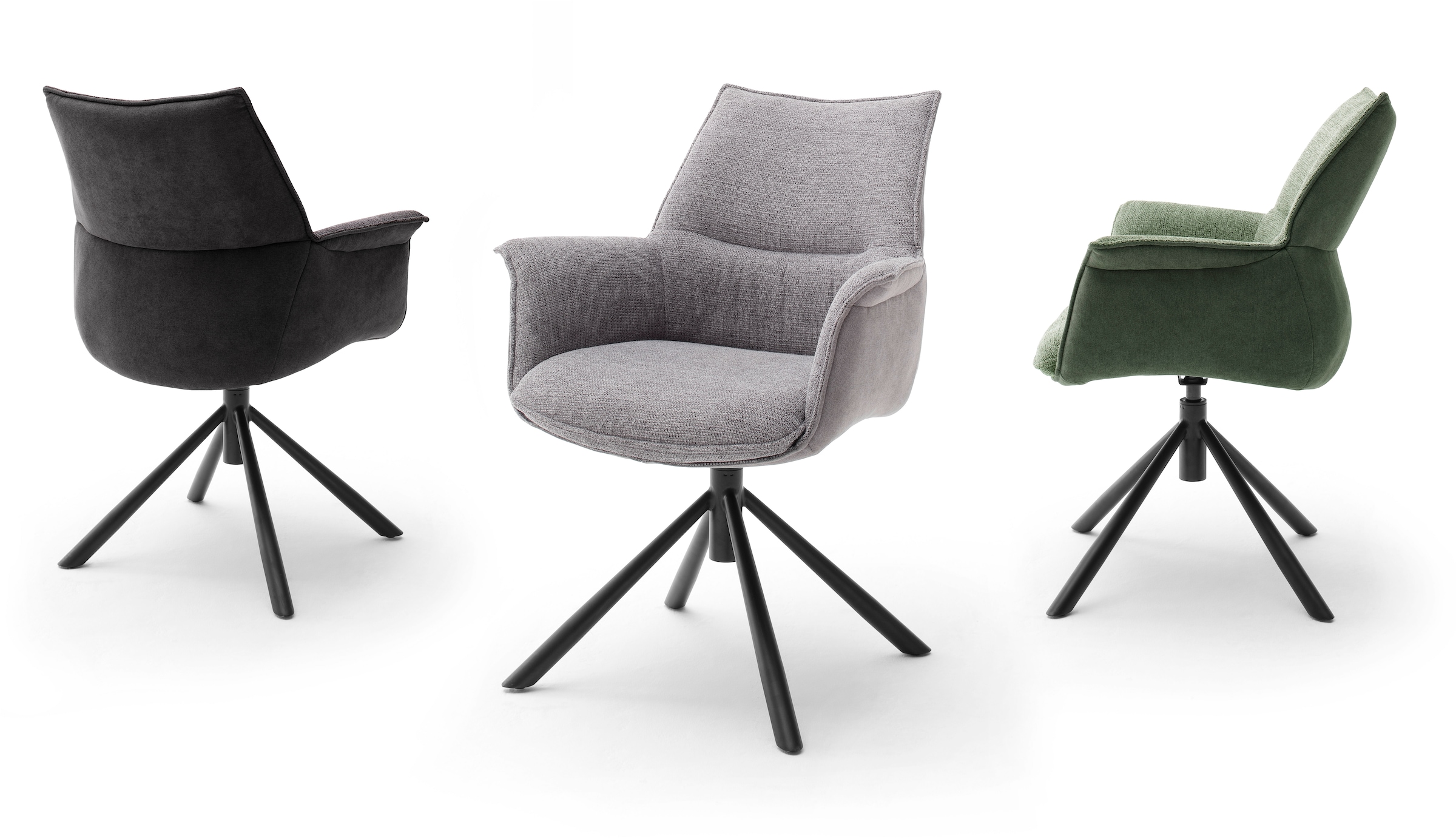 MCA furniture Esszimmerstuhl »KONYA«, Chenille, 2er-Set, 360° drehbar, Belastbarkeit 120 kg, Sitzhöhe ca. 50 cm