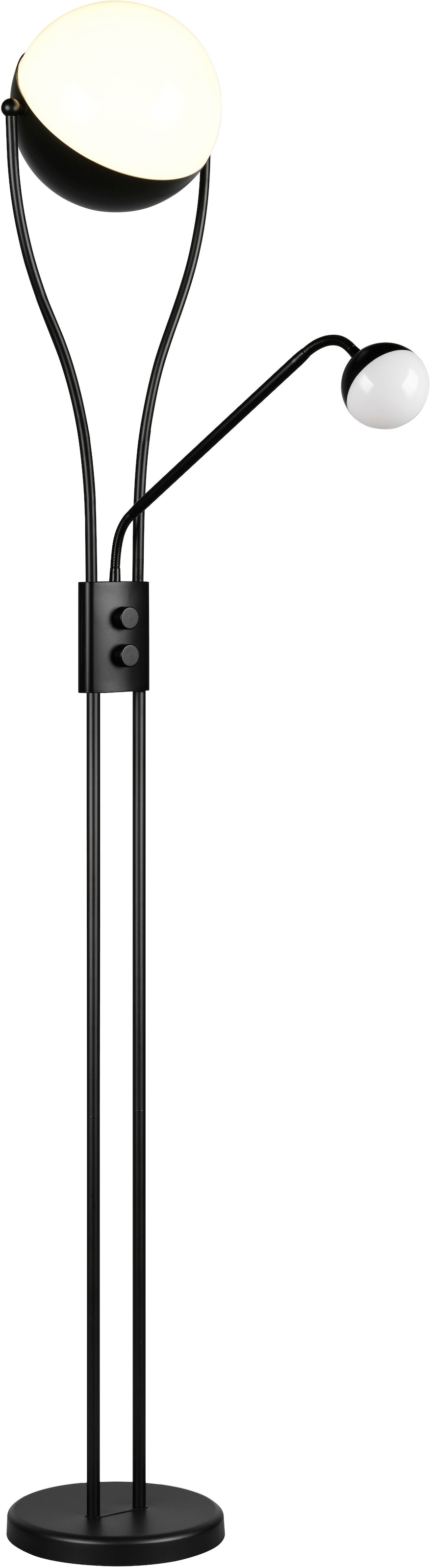 TRIO Leuchten LED Stehlampe »CHRIS, LED Stehleuchte Höhe 180cm, mit Lesearm, Drehdimmer«, 2 flammig, Leuchtmittel LED-Board-LED-Board | LED fest integriert-LED fest integriert, flexibles Leselicht getrennt schalten + dimmen, warmweißes Licht 3000K