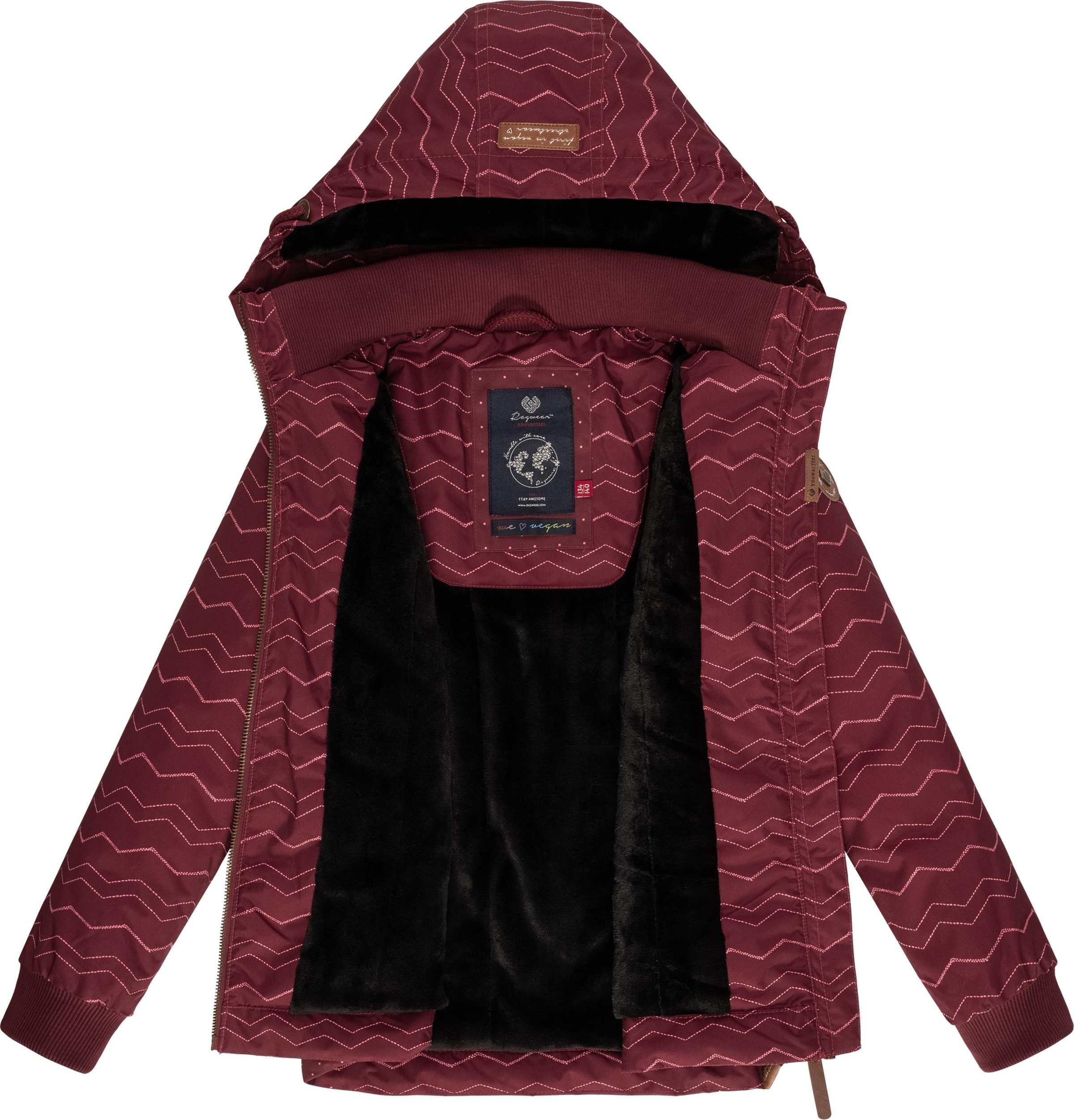 Ragwear Winterjacke »Kristla Chevron«, mit Kapuze, Wasser- und winddichte Outdoorjacke mit Kapuze
