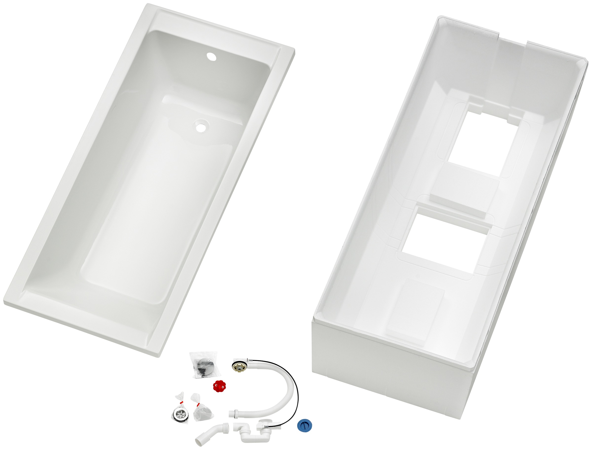 OTTOFOND Badewanne "Set Körpferformbadewanne" Höhe 58 cm 1600/700 mm, Körperformbadewanne