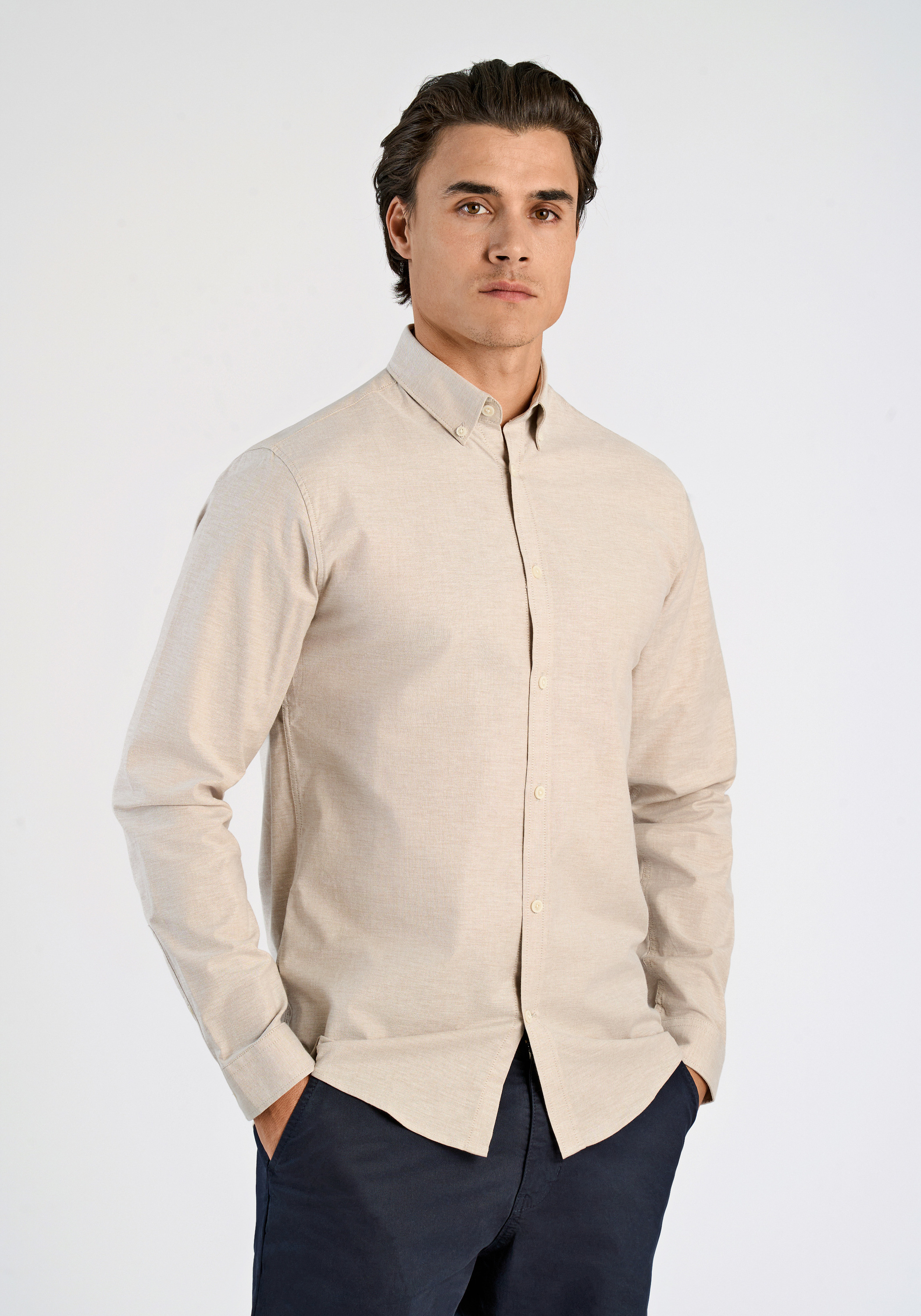 LINDBERGH Businesshemd "Oxford-Hemd (Langarm) Relaxed Fit"