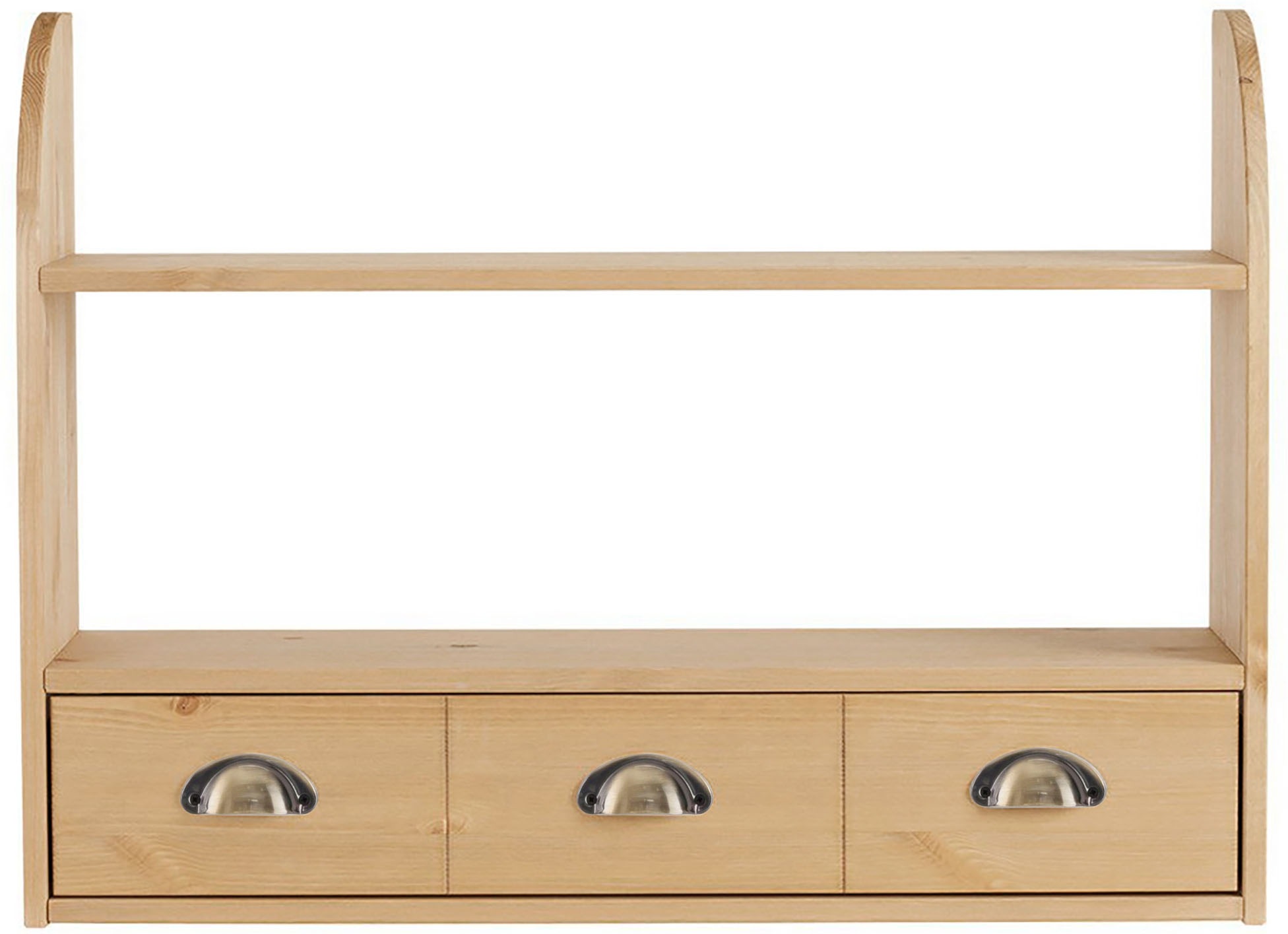 Home affaire Hängeregal »Oslo« 75 cm breit, aus massiver Kiefer, 1 breite Schublade, Metallgriffe