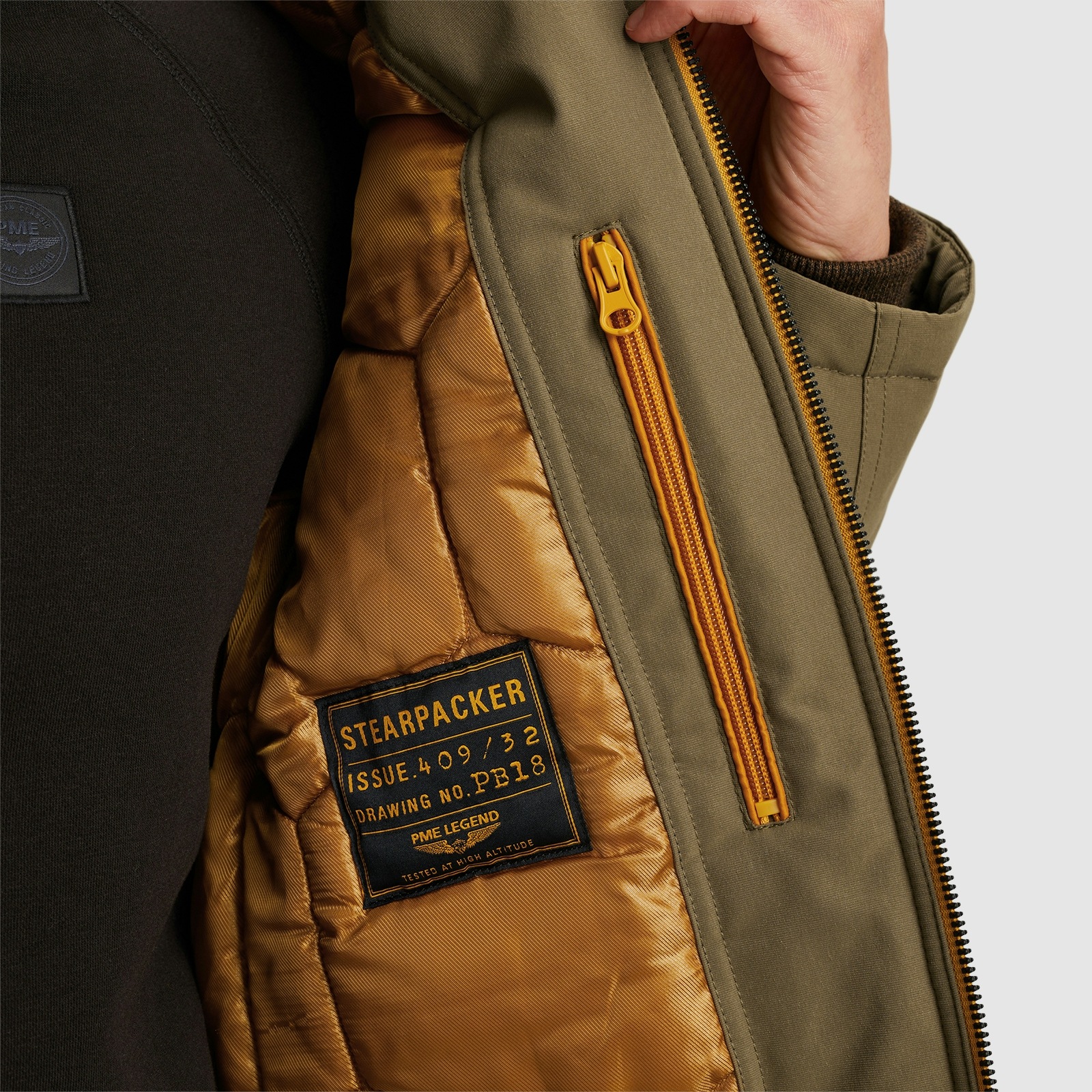 PME LEGEND Outdoorjacke »Semi long jacket STEARPACKER Ottoman«, mit Kapuze, mit Kapuze