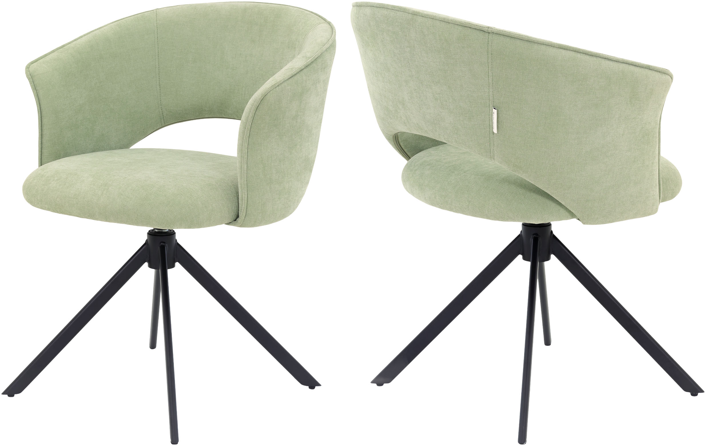 TOM TAILOR HOME "CURVY ARMCHAIR" (Set) 2 Stk.mit Armlehnen, drehbar, Rückholfunktion, Rückenausschnitt