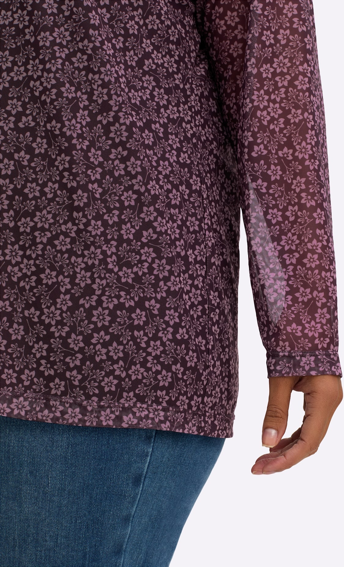 Sheego Langarmshirt »Mesh-Shirt« 1 Stk. tlg.