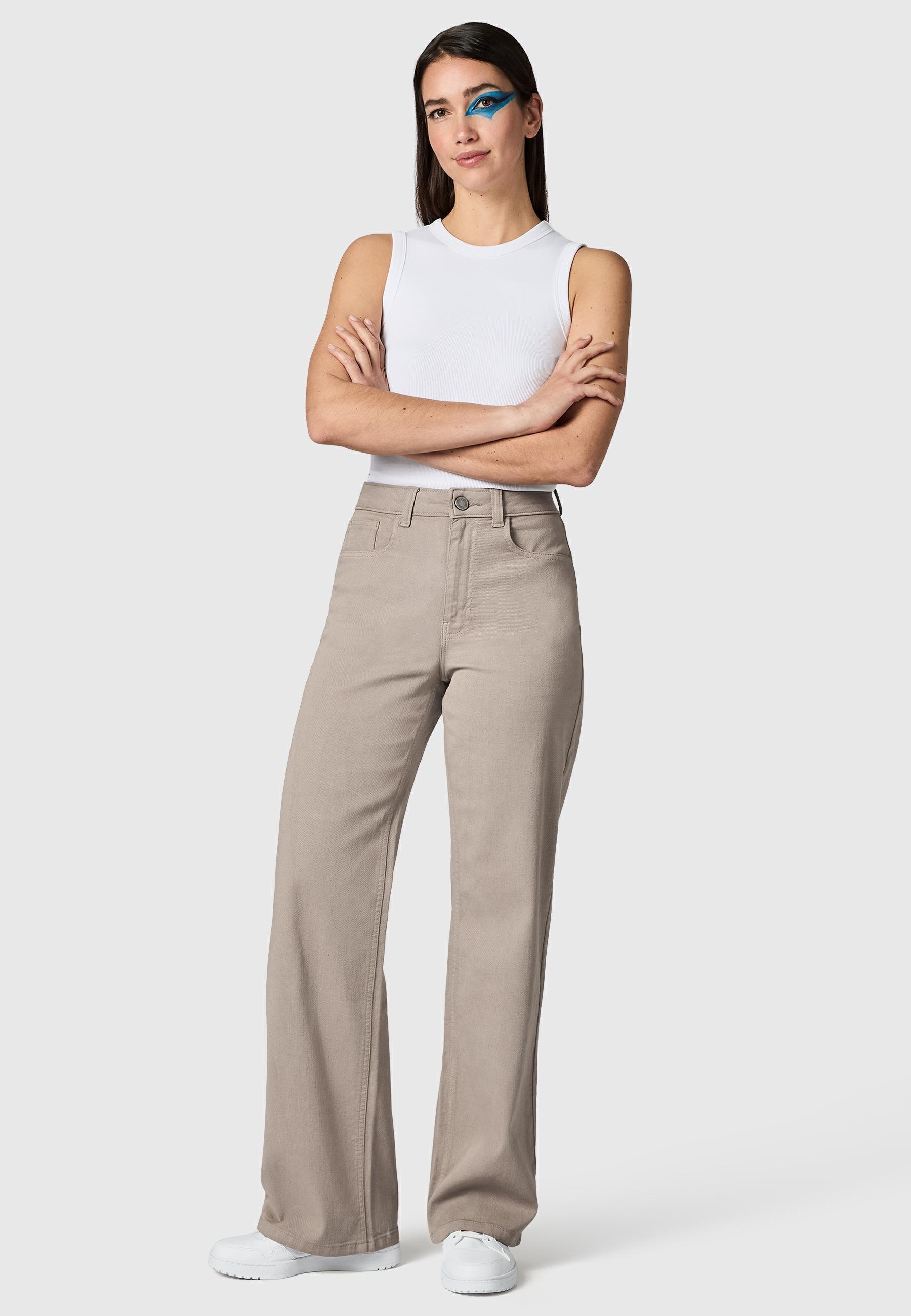 PEAK TIME Chinohose »Cyrele«  Lange Wide-Leg-Hose mit Bio-Baumwolle