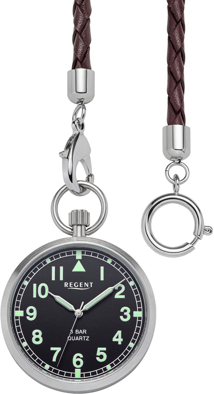 Regent Taschenuhr »P771«, (Set, 3 tlg., mit Kordel und Tasche), Quarzuhr, Herrenuhr,...
