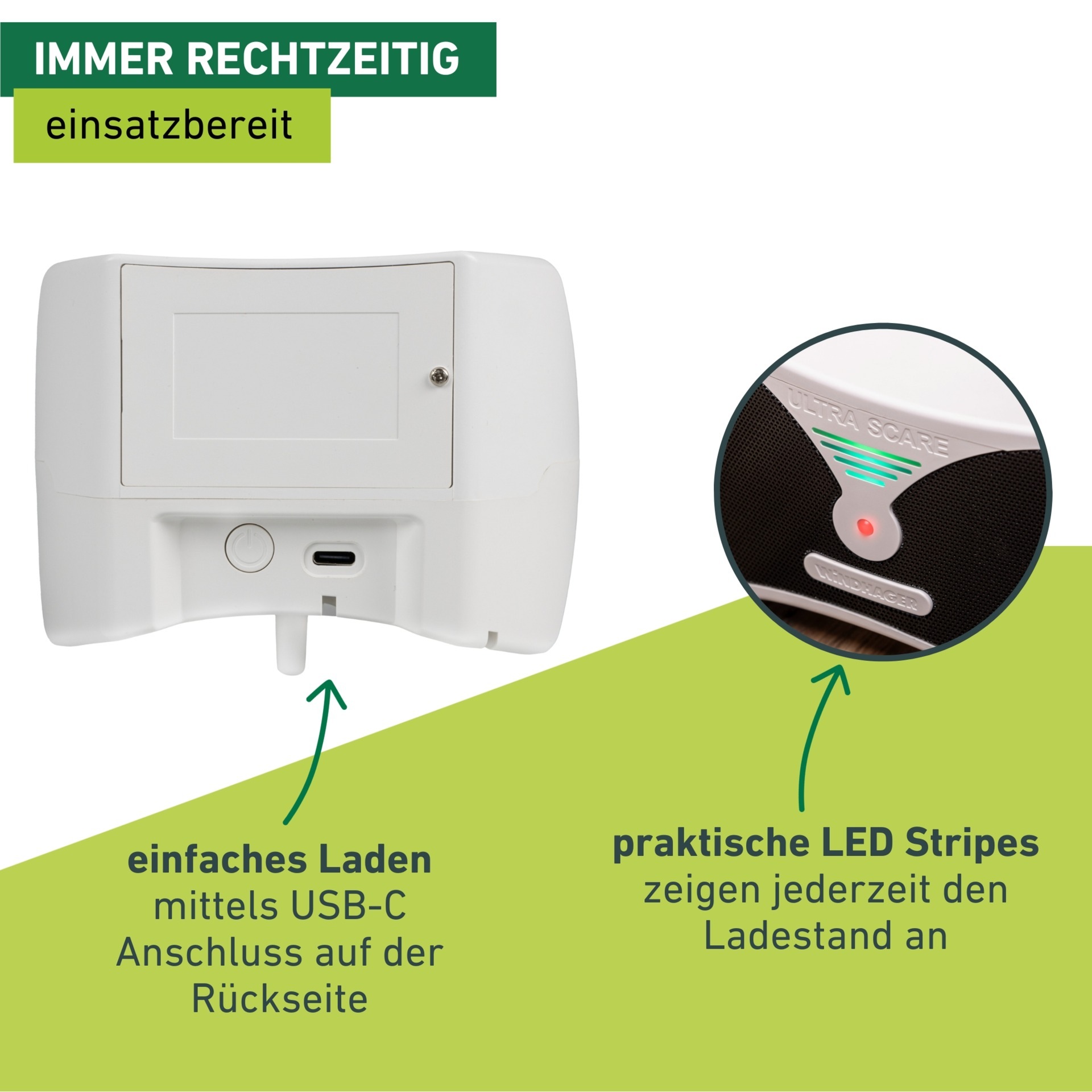 Windhager Ultraschall-Tierabwehr »Maus- und Rattenabwehr Ultra Scare, akkubetrieben« Schädlingsbekämpfung, Laufzeit bis zu 10 Tagen, Mäuse vertreiben