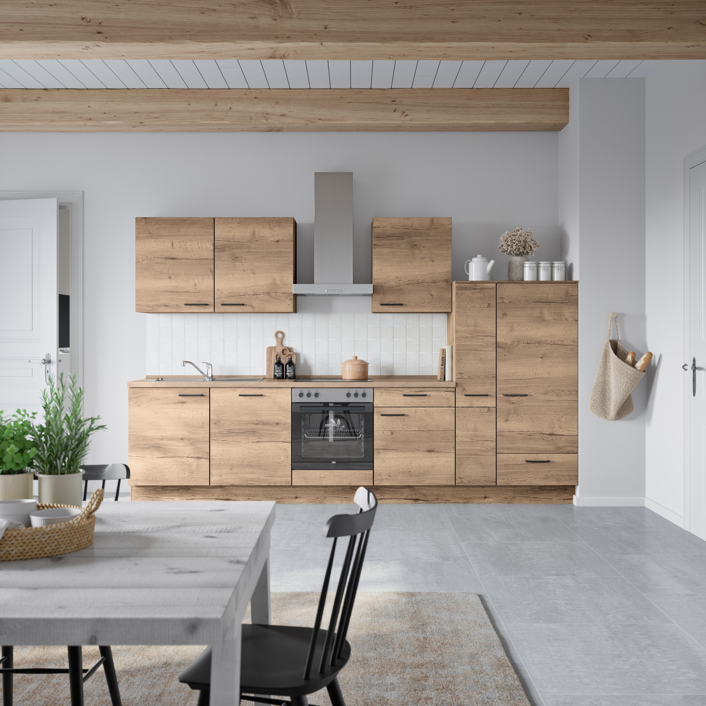 nobilia® Küchenzeile »"Structura I"«, vormontiert, Ausrichtung wählbar, Breite 330 cm, wahlw. mit E-Geräten