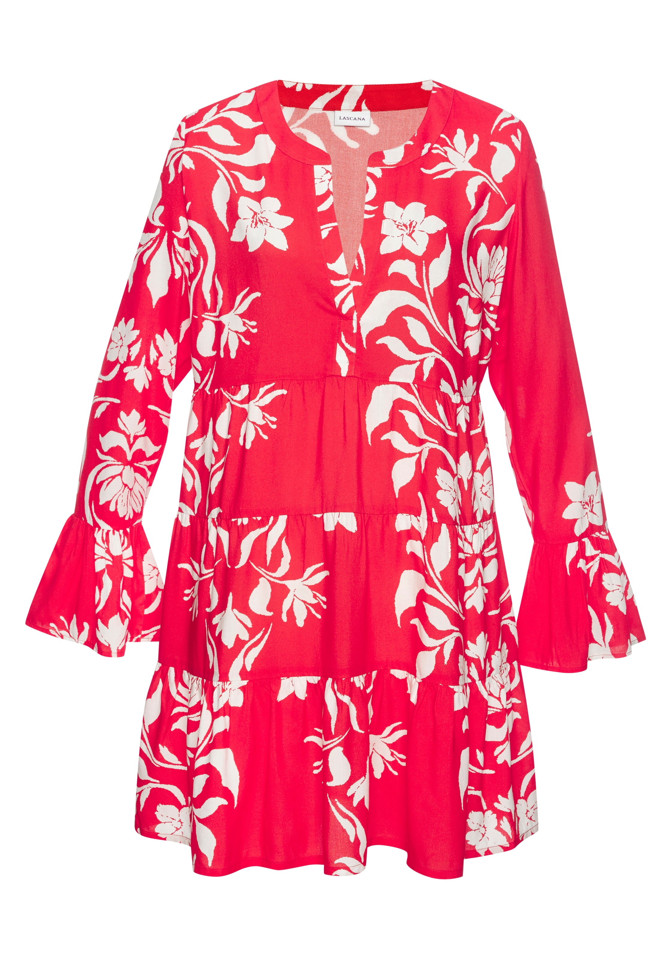 LASCANA Strandkleid mit Alloverdruck, Tunika, Blusenkleid, Strandmode günstig online kaufen