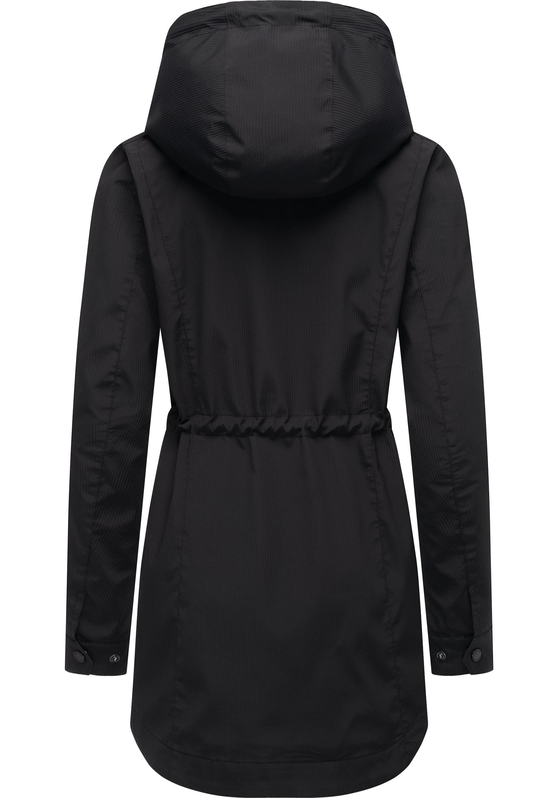 Ragwear Kurzmantel »Dakkota B«, Übergangsjacke wasserdicht mit feiner Rillenstruktur