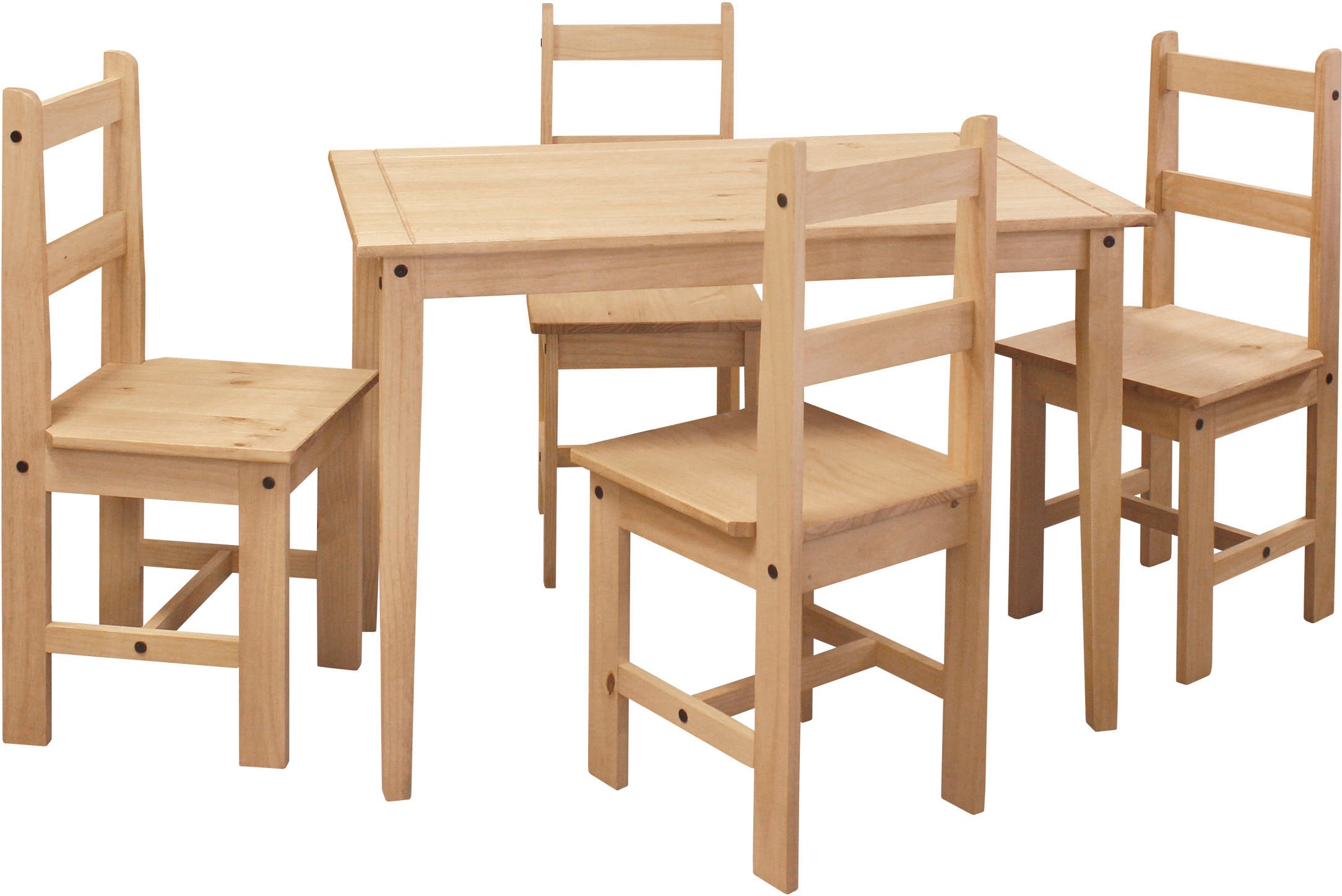 Home affaire Essgruppe, (Set, 5 tlg.), Holzoberfläche honigfarbend gewachst