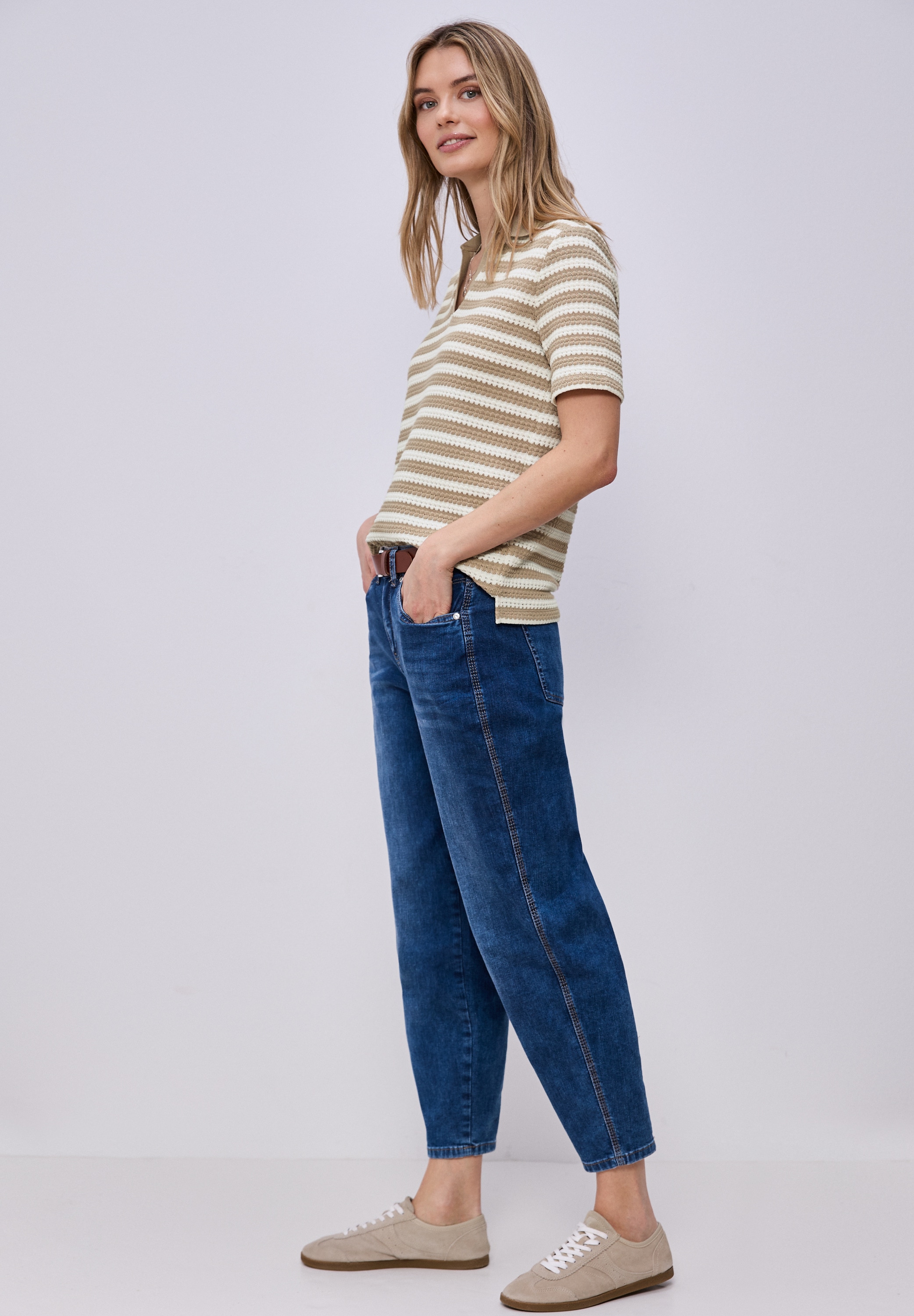 STREET ONE Poloshirt mit Strick-Struktur