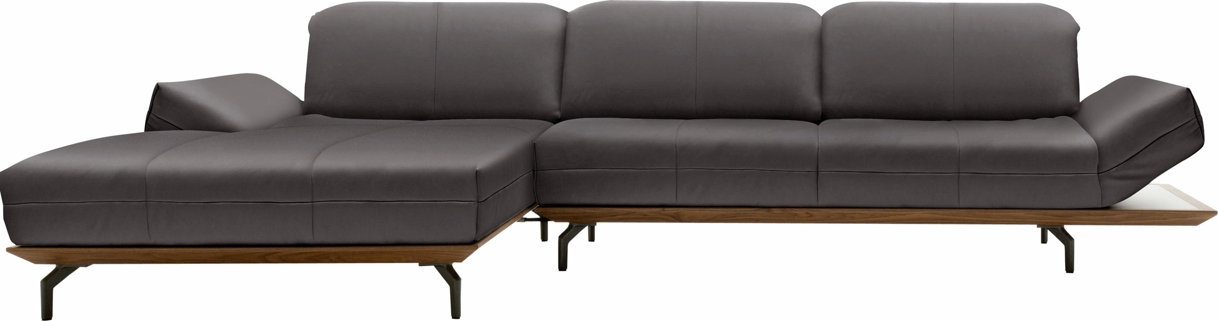 Creation BY ROLF BENZ Ecksofa »CR.420, Designecksofa, L-Form«, in 2 Qualitäten, Holzrahmen in Eiche Natur oder Nußbaum, Breite 293 cm