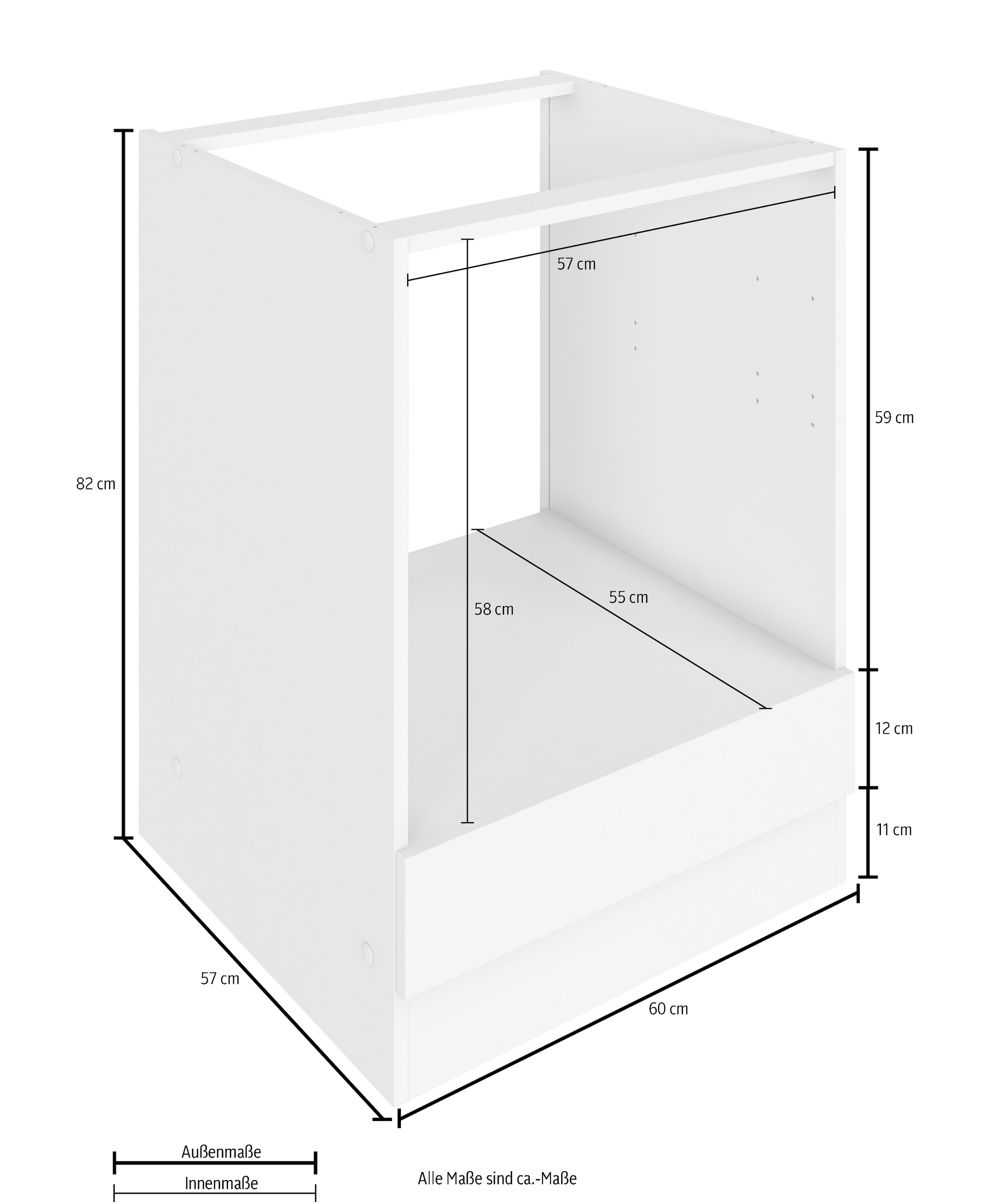 KOCHSTATION Herdumbauschrank »KS-Luhe«, 60 cm breit