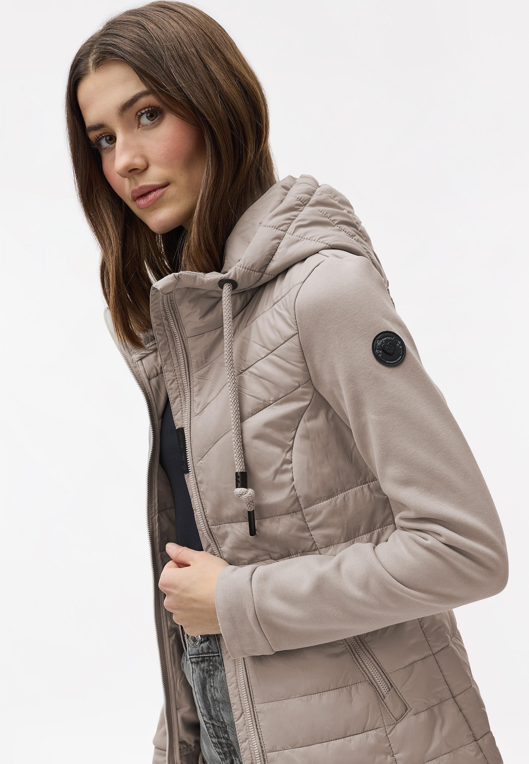 Ragwear Steppmantel »Lucinda Long«, Mantel aus modernem Materialmix mit Kapuze