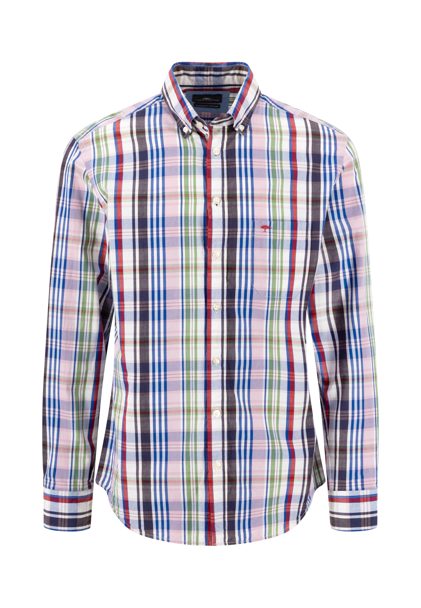 FYNCH-HATTON Langarmhemd kariert, mit Knopfleiste und Button-Down-Kragen günstig online kaufen