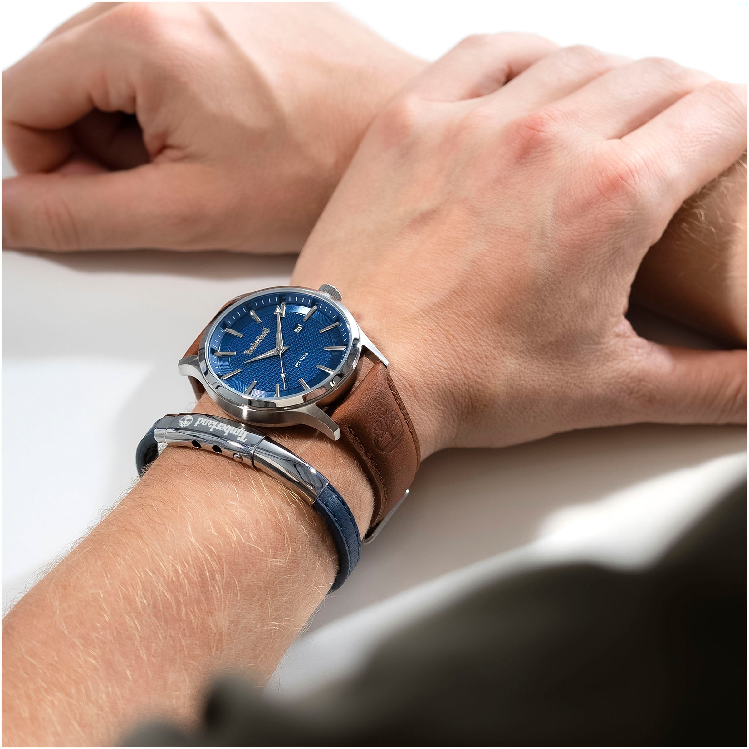 Timberland Quarzuhr »TRUMBULL«, Armbanduhr, Herrenuhr, Datum, Lederarmband