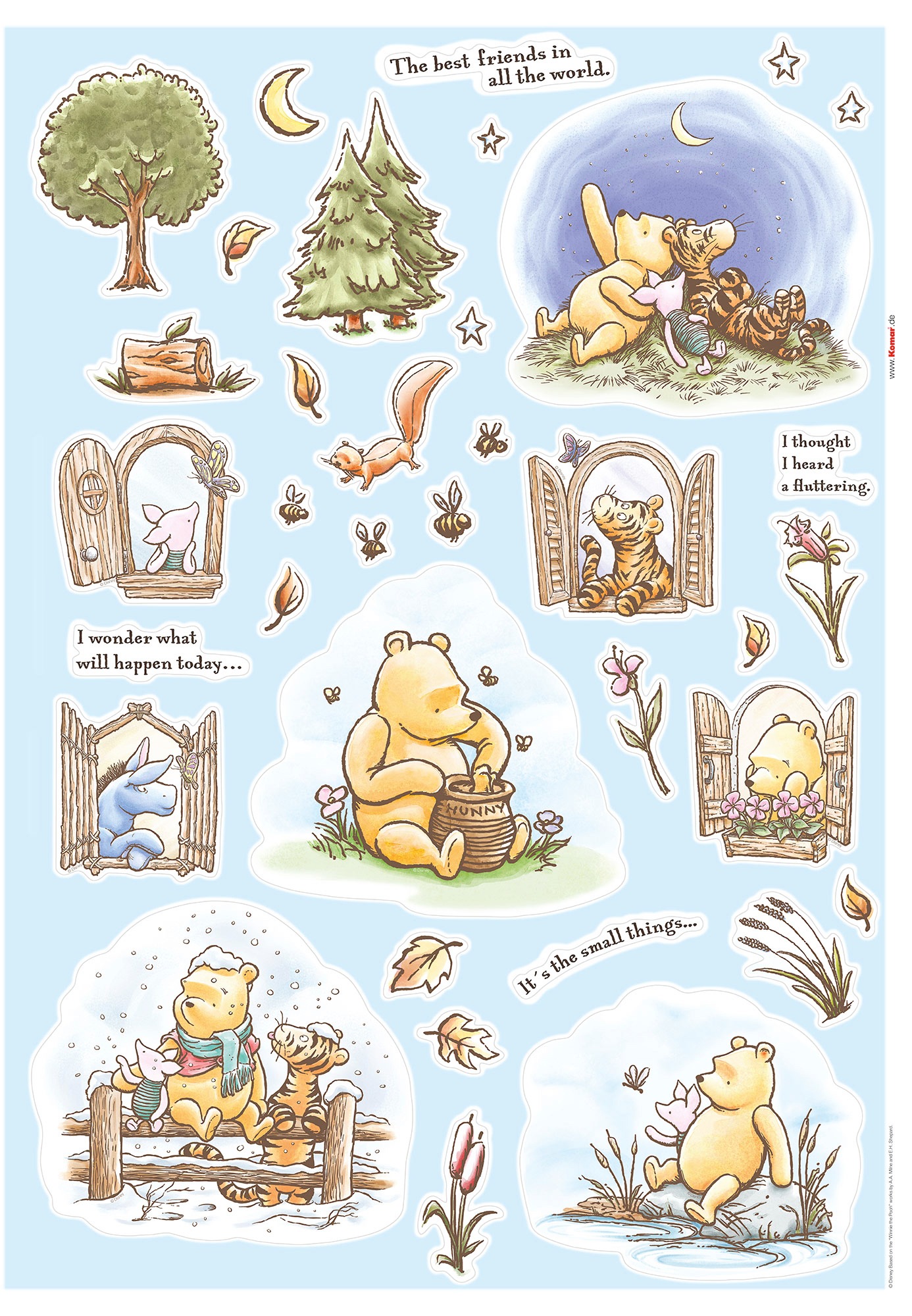 Komar Wandtattoo "Winnie the Pooh Adventures - Größe 50 x 70 cm" selbstklebend, Wandsticker, Kinderzimmer