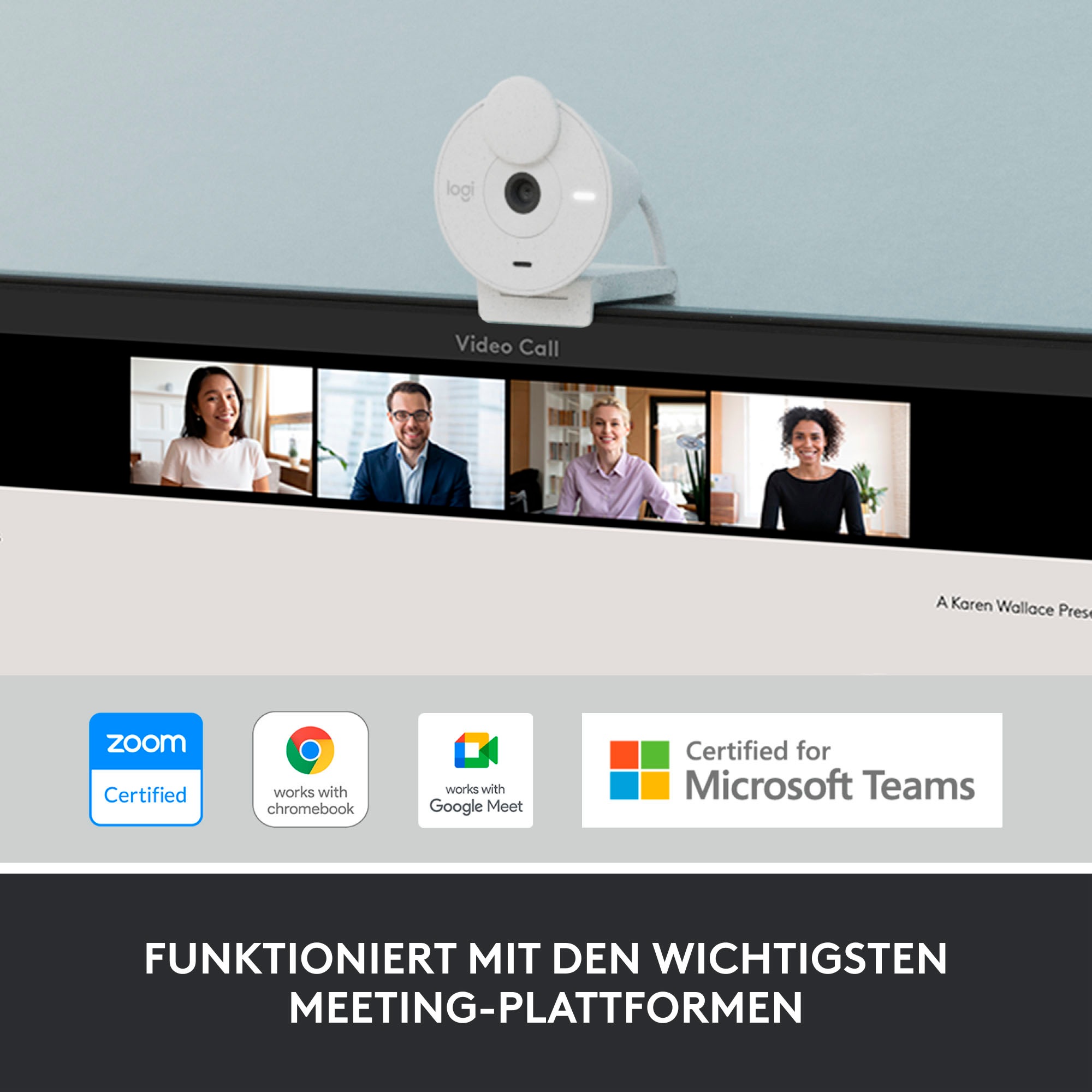 Logitech Webcam »BRIO 300«, Full HD, Mikrofon-Reichweite: Bis zu 1,22 m