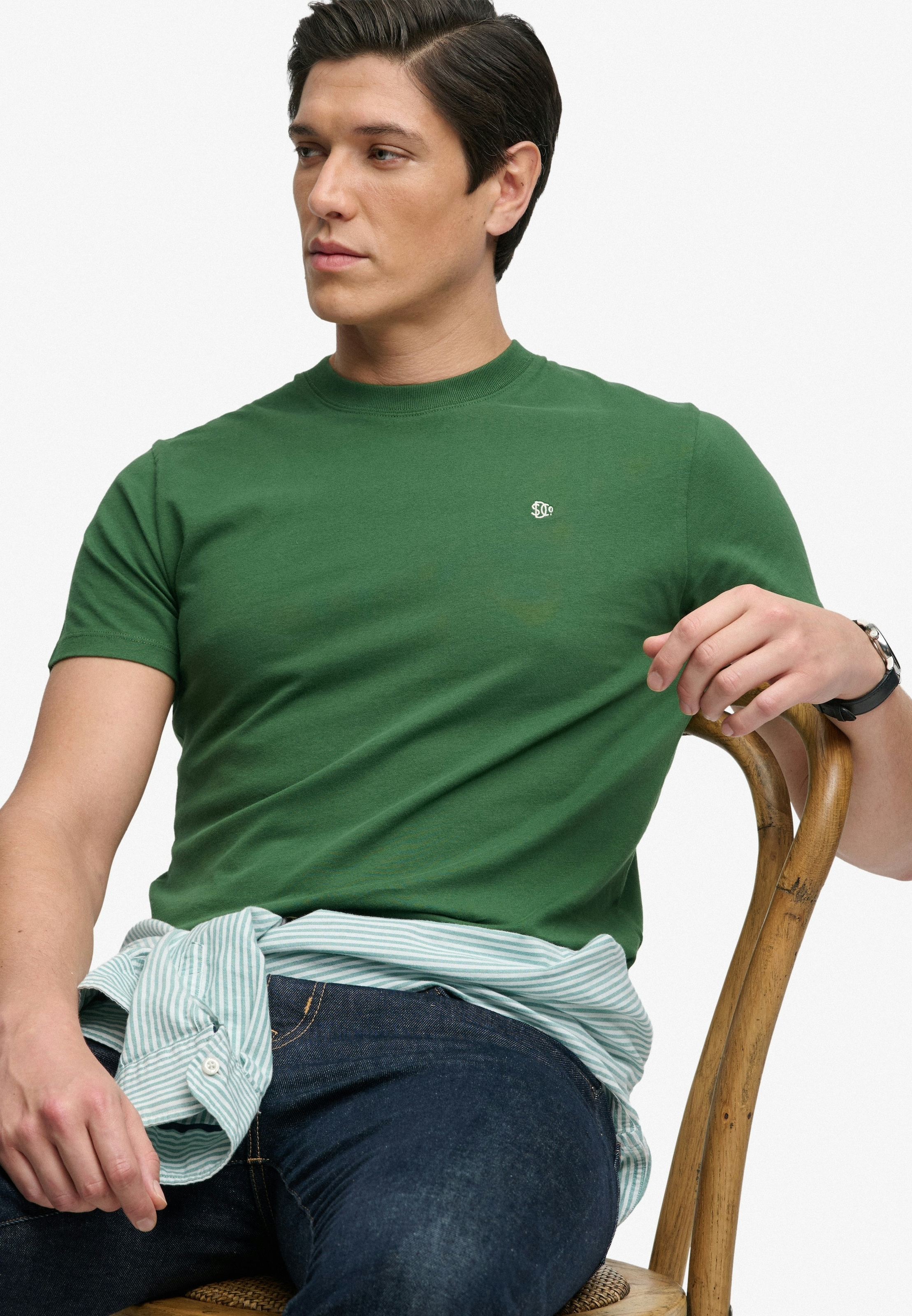 Superdry Rundhalsshirt »ESSENTIAL SDCO LOGO EMB TEE« Baumwolle, regular fit