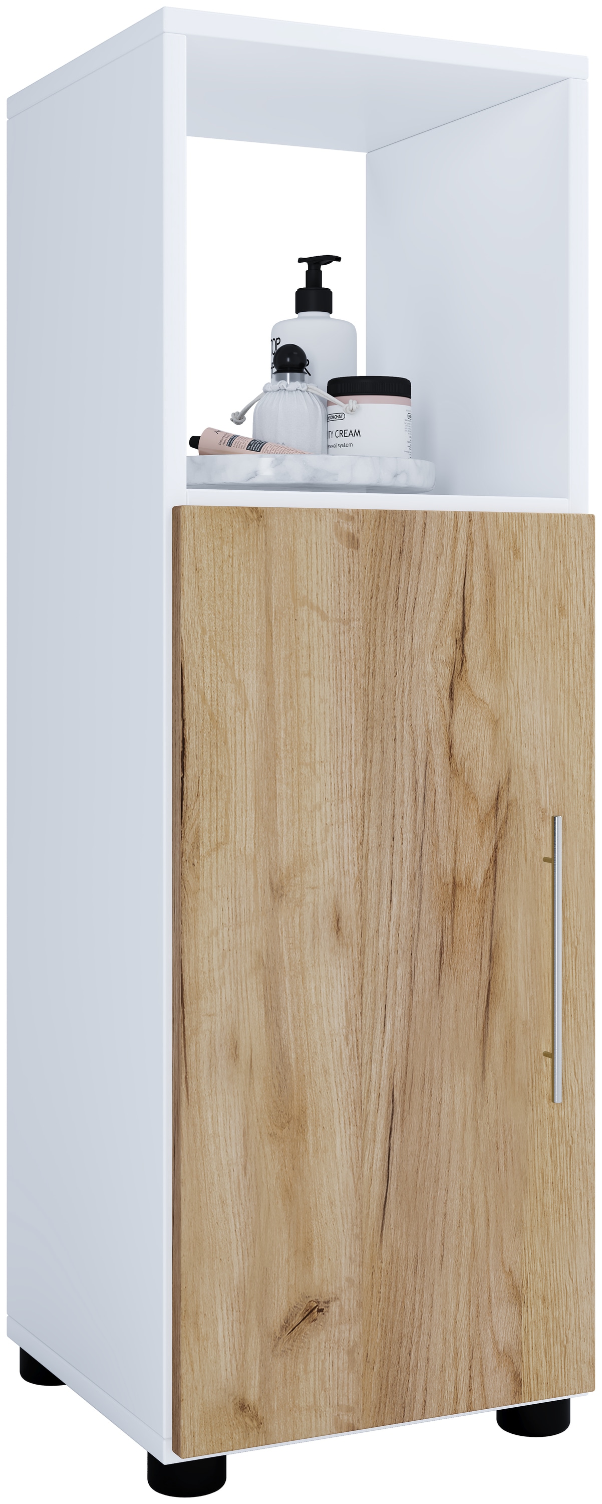VCM Midischrank "Holz Badmöbel Midischrank Badschrank Bad Flandu" 1 Stk. tlg.