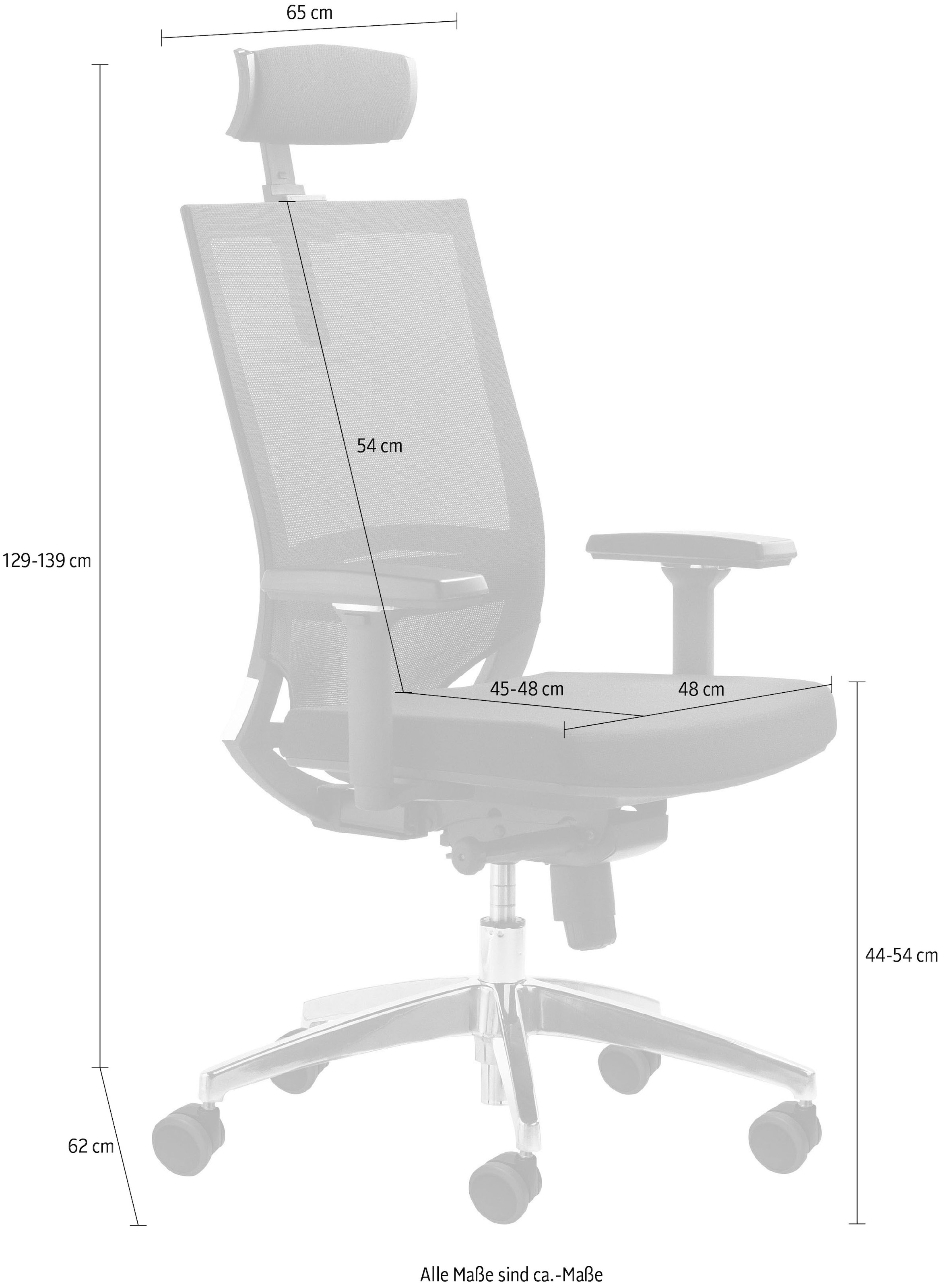 Mayer Sitzmöbel Drehstuhl »2486«, 1 mit Struktur | Polyester), (100% BAUR St., kaufen Kopfstütze