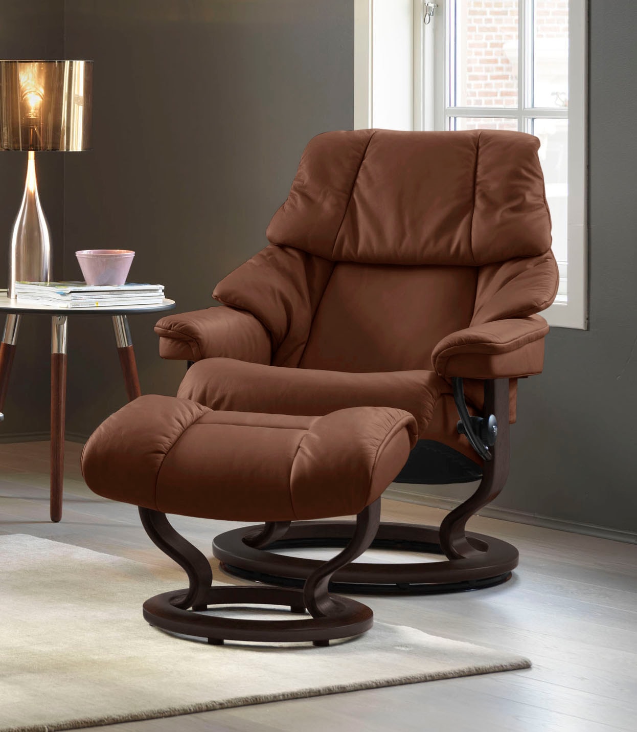 Stressless Fußhocker "Reno", mit Classic Base, Gestell Braun