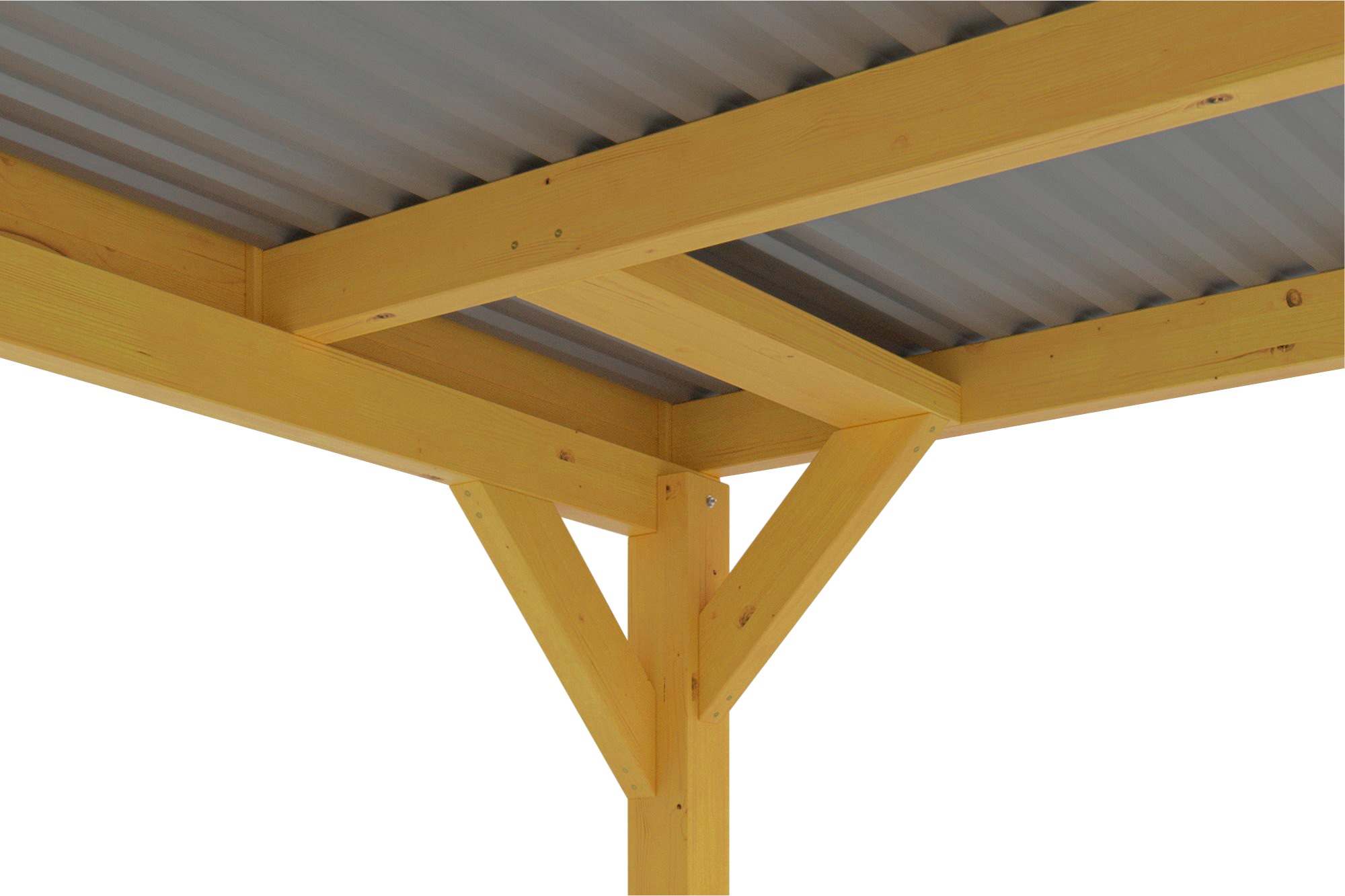Skanholz Einzelcarport »Grunewald«, Leimholz-Nordisches Fichtenholz, hellbraun, mit Aluminiumdach