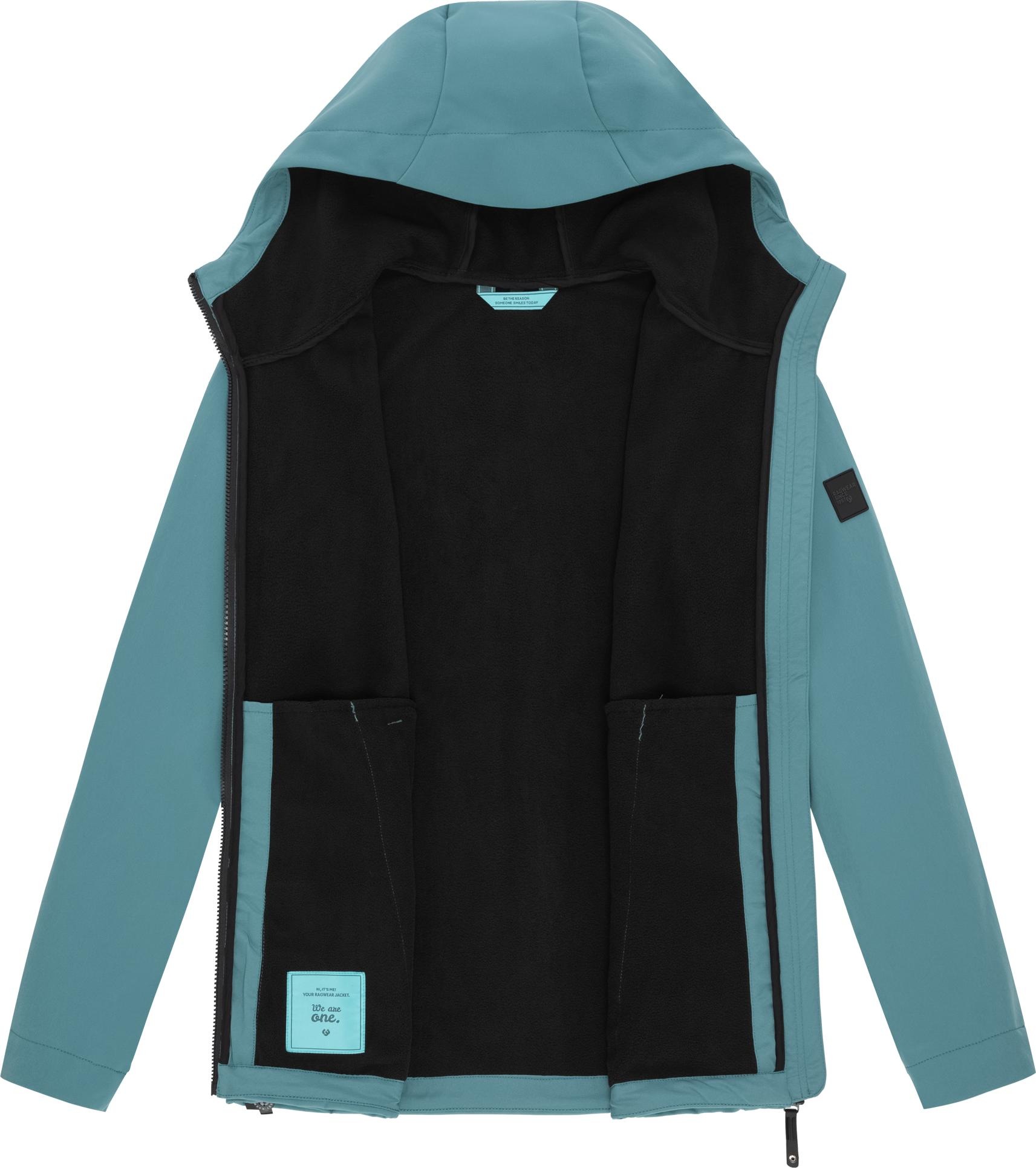 Ragwear Softshelljacke »Shellwie Warm«, mit Kapuze, wasserdichte Herren Übergangsjacke mit großer Kapuze