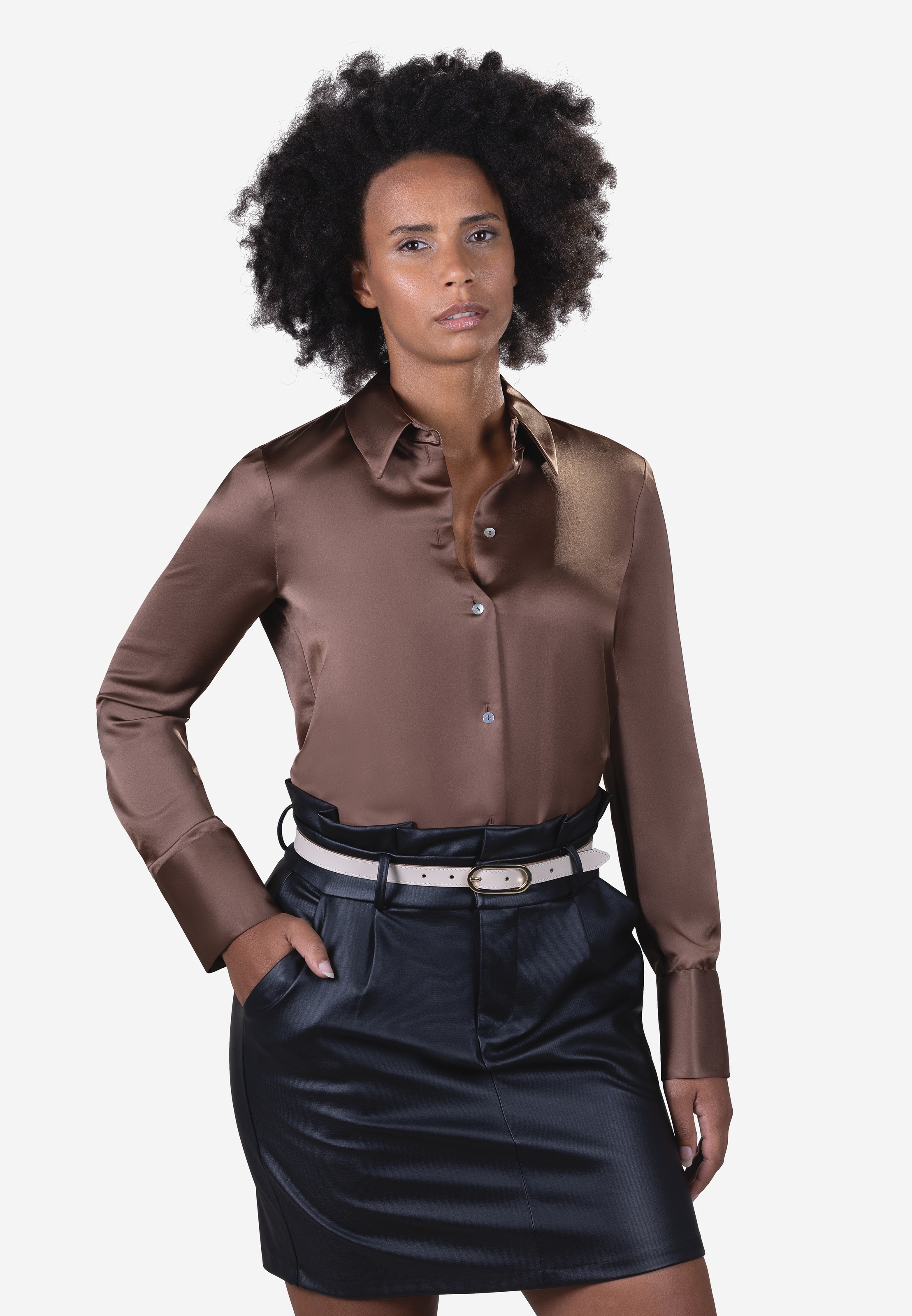 Ledergürtel TAMARIS, Damen, Gr. 105, beige (creme), Rindsleder, unifarben, Gürtel Ledergürtel, Schmale Schließe, leicht genarbte Oberfläche, 2 cm breit 3