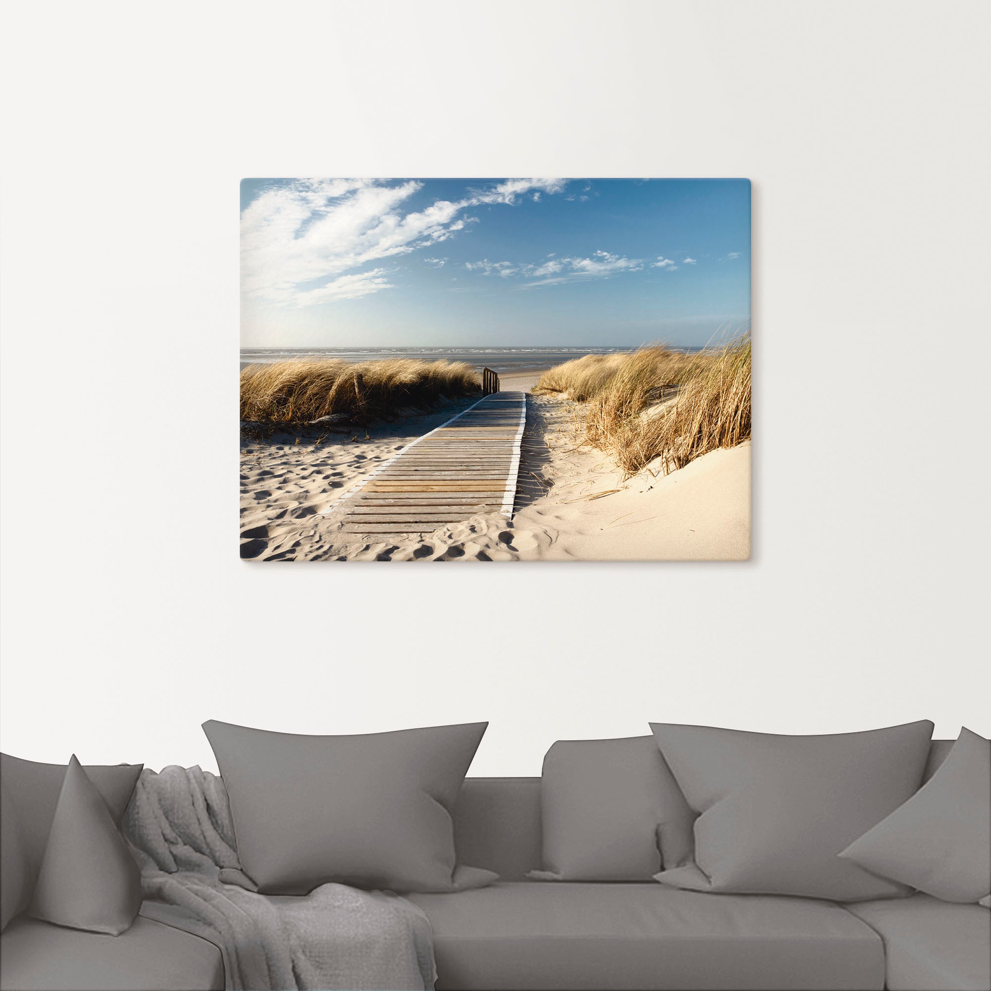 Artland Leinwandbild "Nordseestrand auf Langeoog - Steg" Strand 1 Stk. tlg. günstig online kaufen