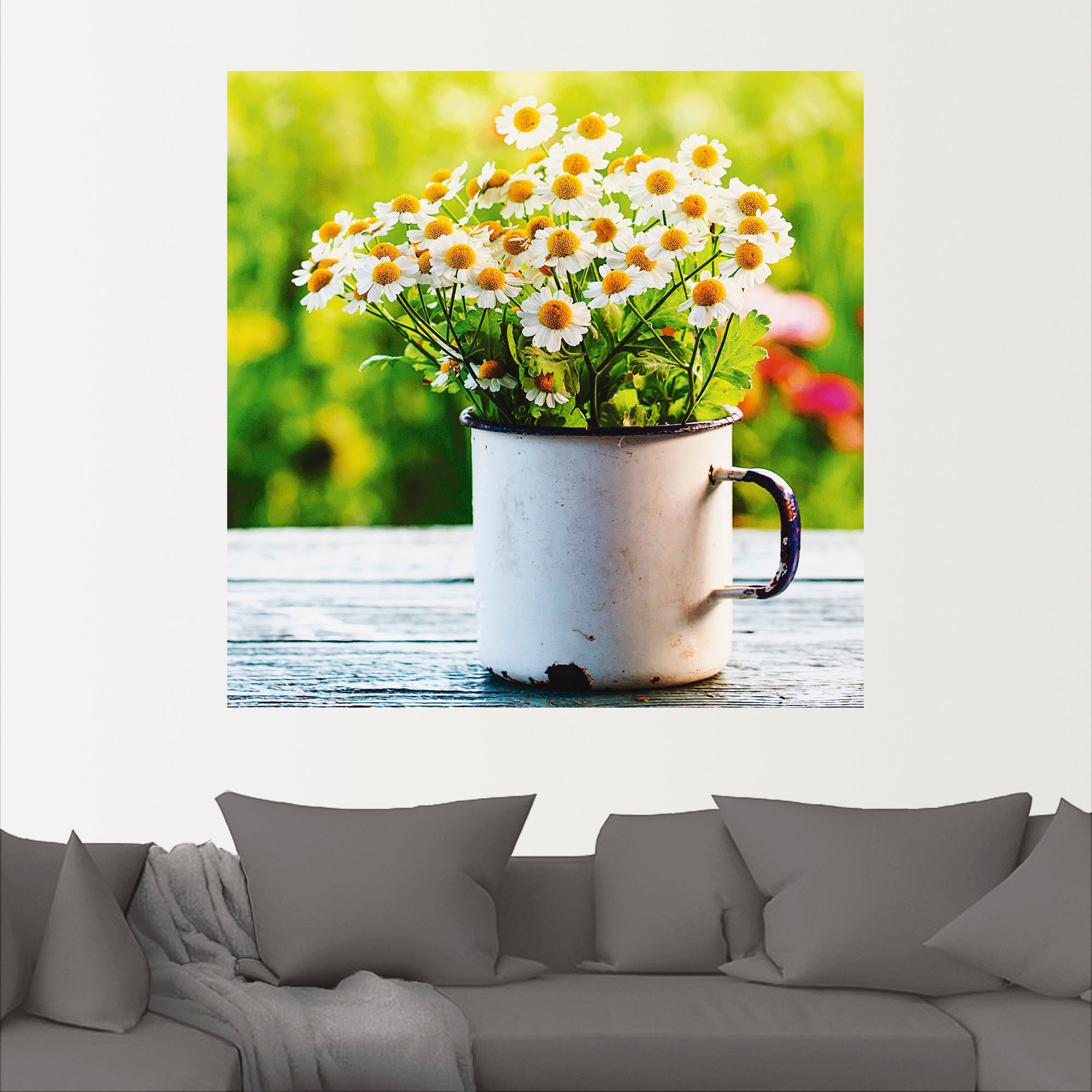 Artland Wandbild »Frühlingsgarten mit Gänseblümchen«, Blumen, (1 St.), als Leinwandbild, Poster, Wandaufkleber in verschied. Größen