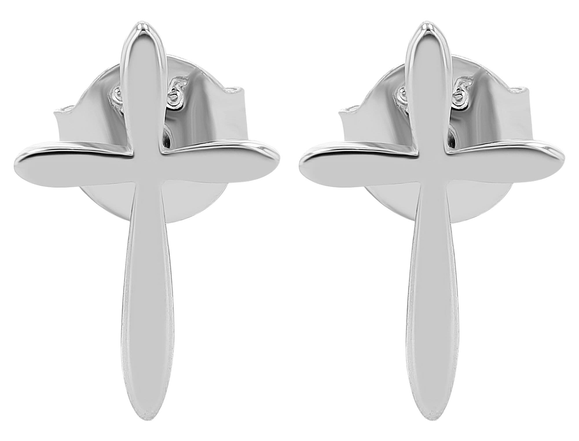 Adelia´s Paar Ohrhänger "Ohrringe – Ohrstecker Kreuz aus 925 Silber" Perfekt als Geschenk zum Weihnachten