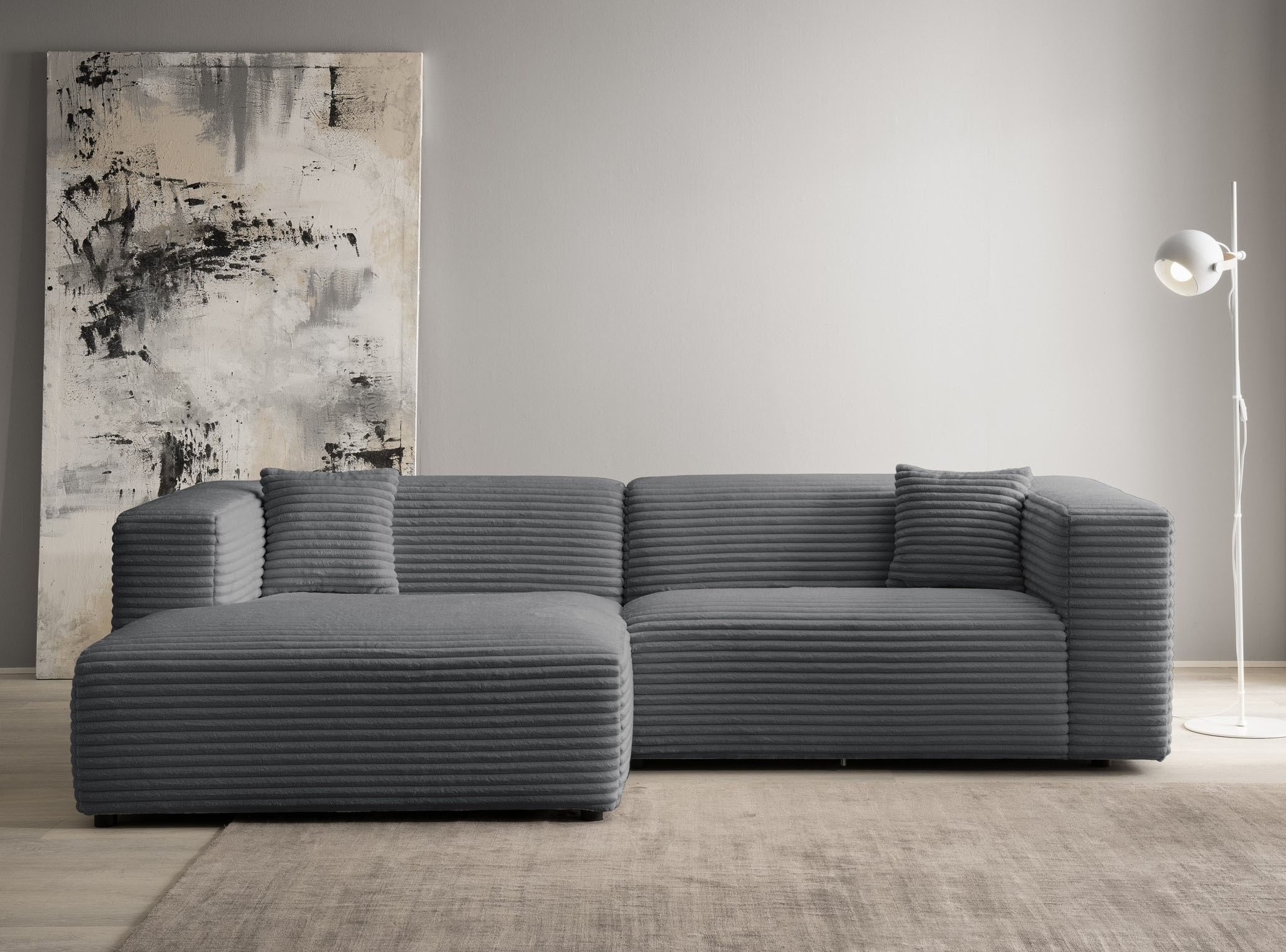 Home affaire Ecksofa "BAKELS, L-Form in Cord oder Boucle-Stoff, moderne Cou günstig online kaufen