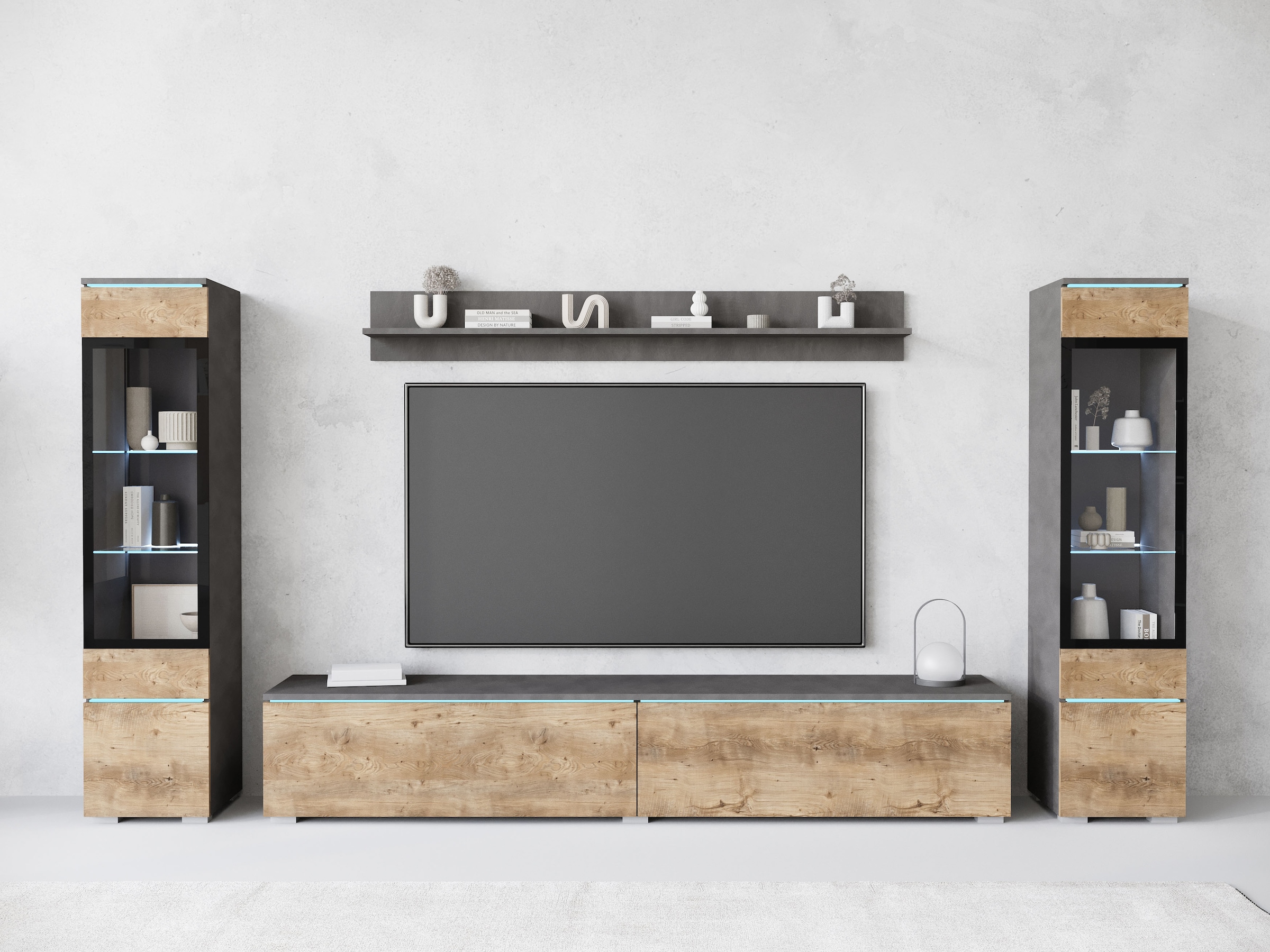 INOSIGN Wohnwand "VERA II" Komplett-Set, 4 Stk. tlg. Vitrine mit Verglasung günstig online kaufen