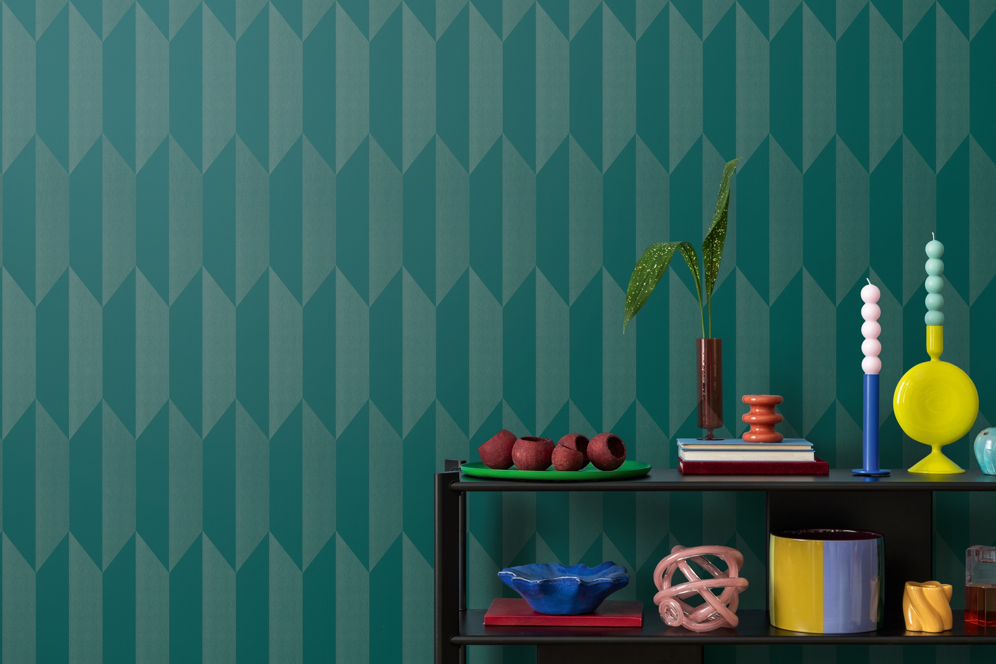 CosmoLiving by Cosmopolitan Vliestapete "Graphic Groove-Playful Tapete" glänzend strukturiert Geometrisches Design mit modernem 3D-Effekt